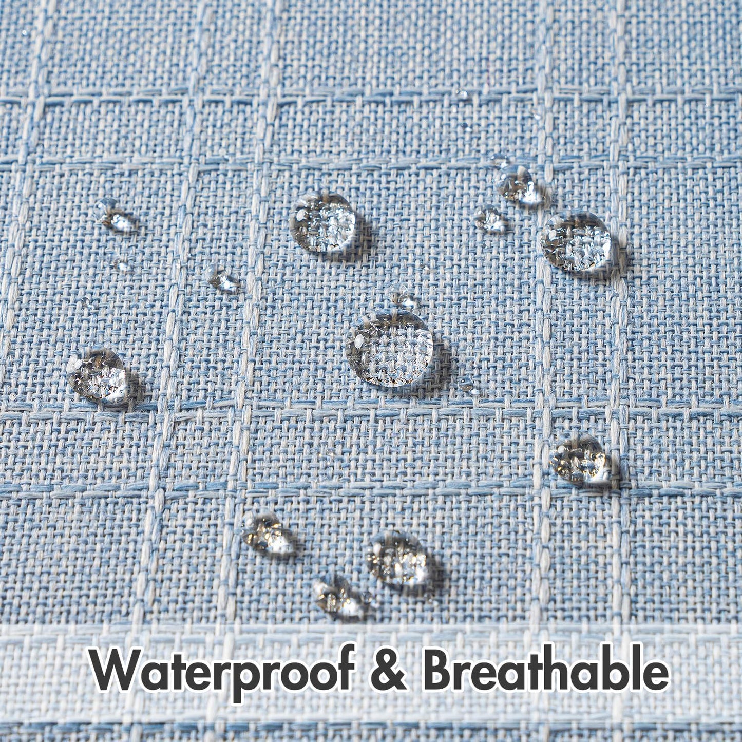 Outdoor Waterproof Throw Pillow Covers Decorative Farmhouse Water Resistant Cushion Covers for Tent Patio Garden Couch Sofa Pack of 2, 20X20 Inch Light Blue