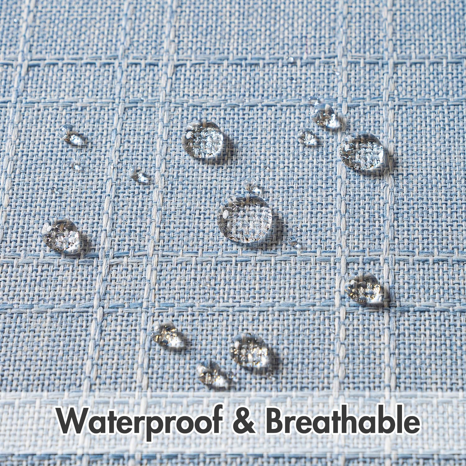 Outdoor Waterproof Throw Pillow Covers Decorative Farmhouse Water Resistant Cushion Covers for Tent Patio Garden Couch Sofa Pack of 2, 20X20 Inch Light Blue