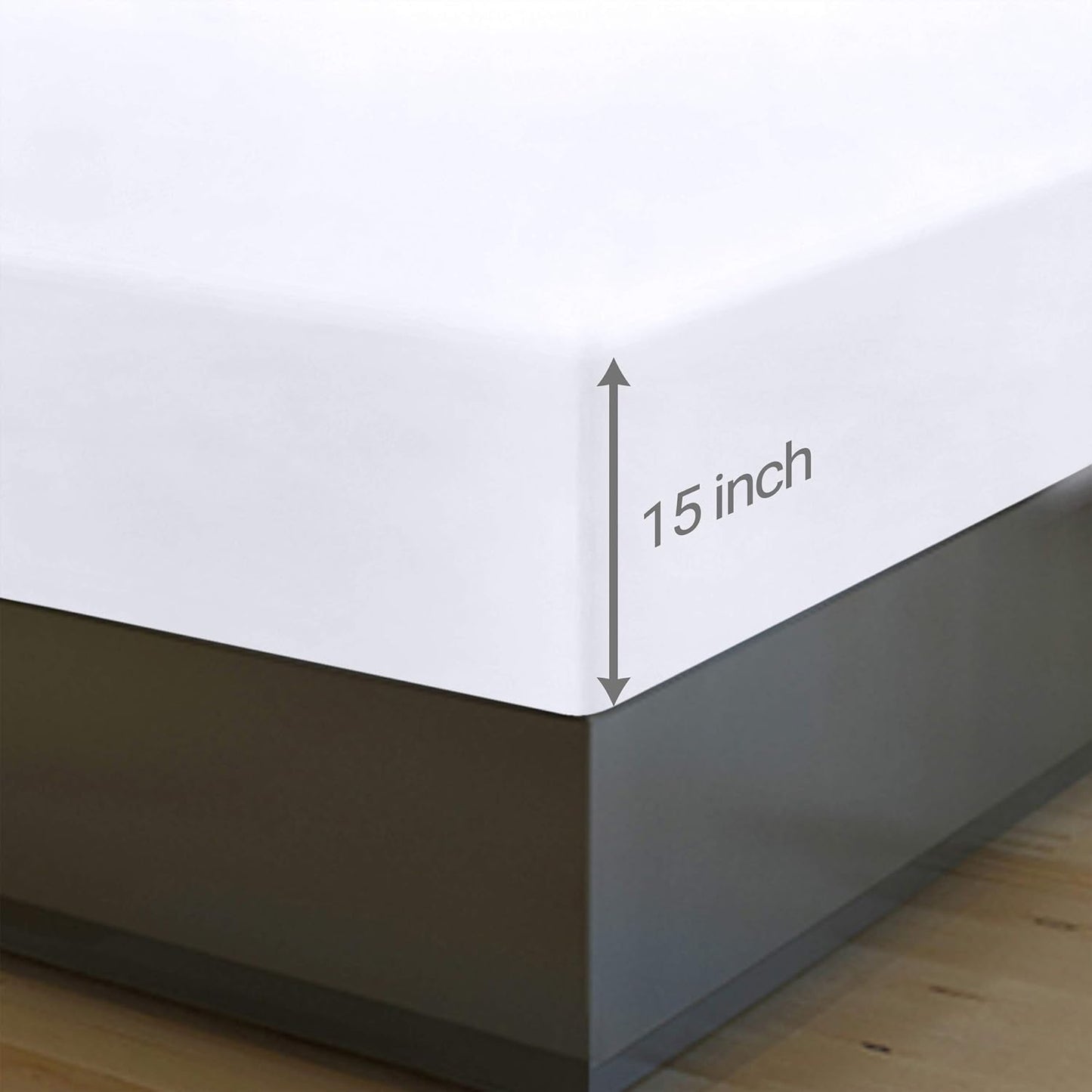 Twin Fitted Sheets - Bulk Pack of 6 Bottom Sheets - Soft Brushed Microfiber - Deep Pockets - Shrinkage & Fade Resistant - Easy Care (White)