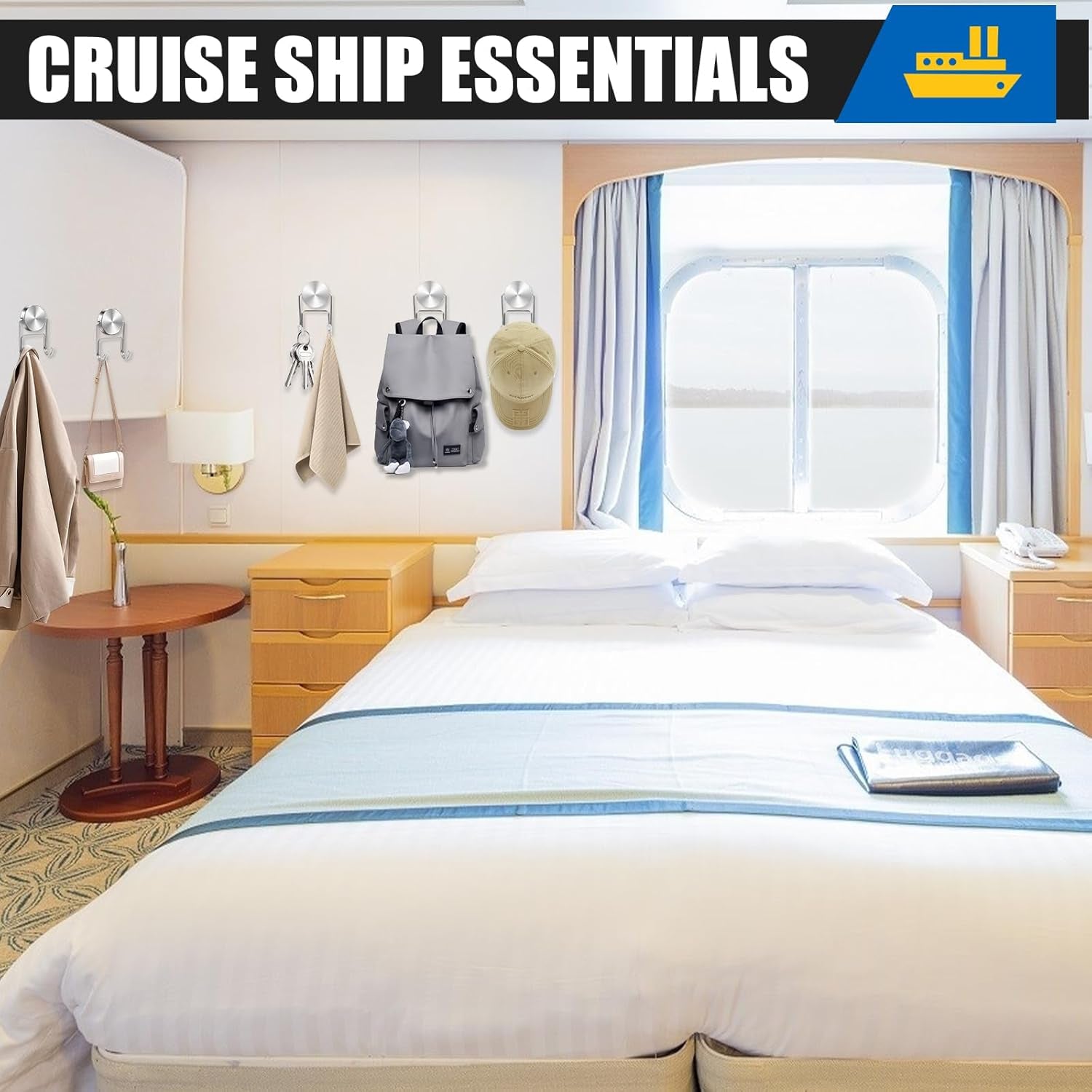 Magnet Hooks for Cruise Cabins, 80Lbs Swivel Magnets with Hooks, Cruise Ship Essentials, Heavy Duty Magnet Hook for Fridge, Hanging, Classroom, Whiteboard, Grill, and Strong Magnets -5 Pcs