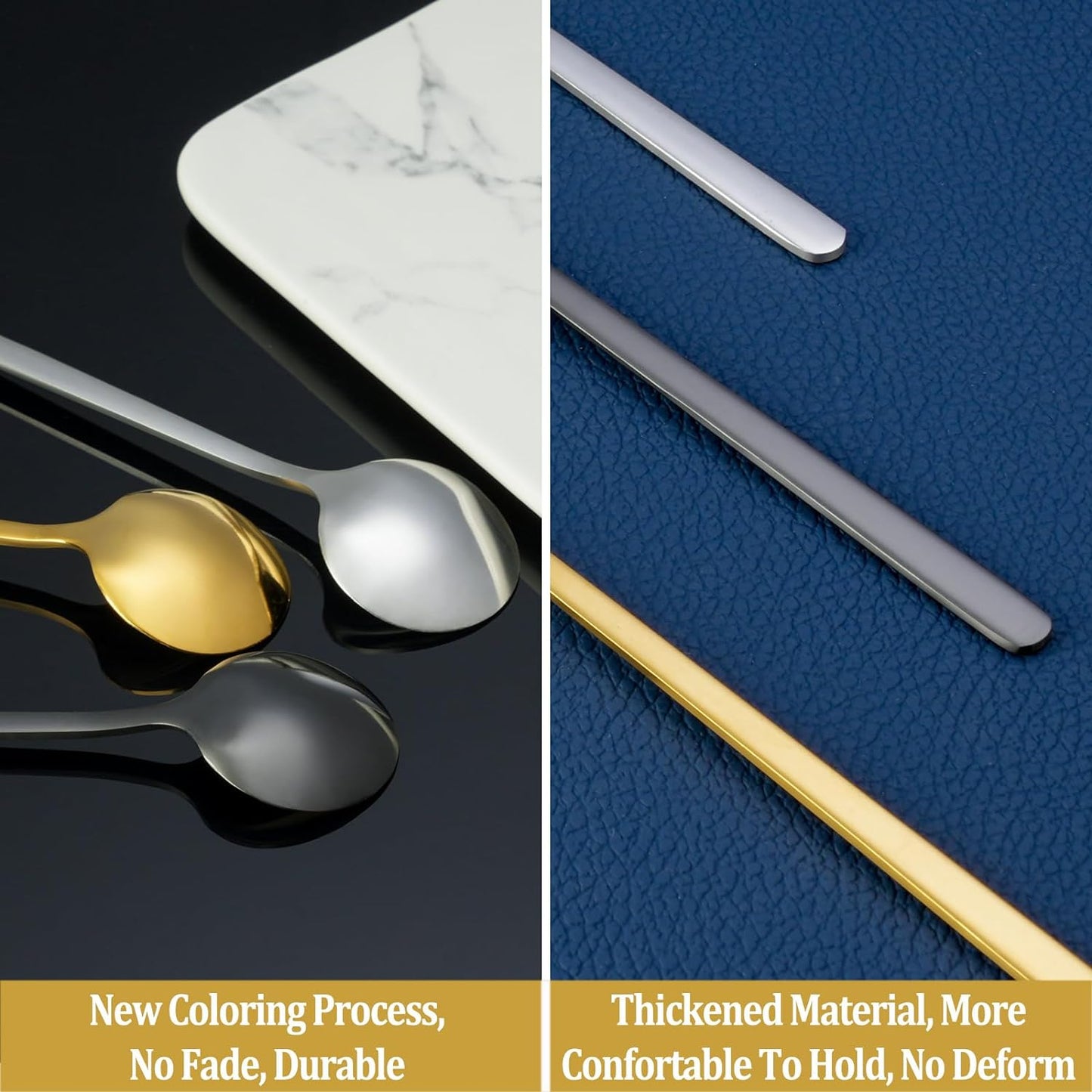 12 Pcs Teaspoons Set, 6.7 Inch Tea Spoons Long Handle, Small Teaspoons, Food Grade Stainless Steel Spoons, Long Spoon for Stirring, Metal Espresso Spoon, Coffee Bar Accessories