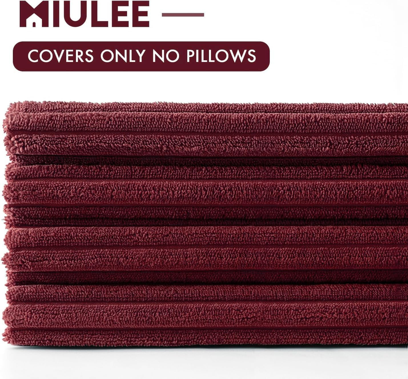 Boho Farmhouse Throw Pillow Covers 16X16 Inch Set of 4 Mordern Nordic Cushion Covers Soft Corduroy Christmas Home Decor for Couch Bed Sofa Living Room Burgundy