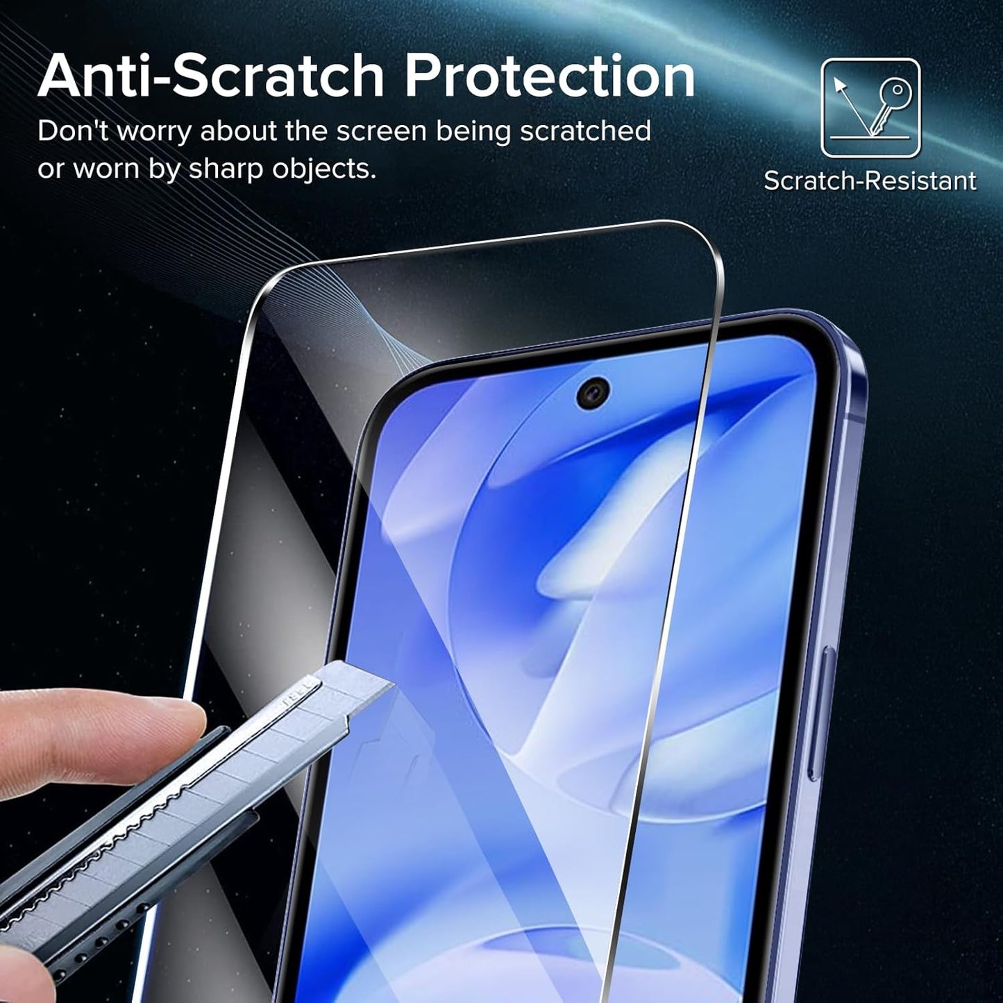 2 Pack Screen Protector for Google Pixel 9A, Tempered Glass Film, Alignment Frame, Easy Installation, Anti-Scratch Case Friendly Clear HD Film, 6.3-Inch