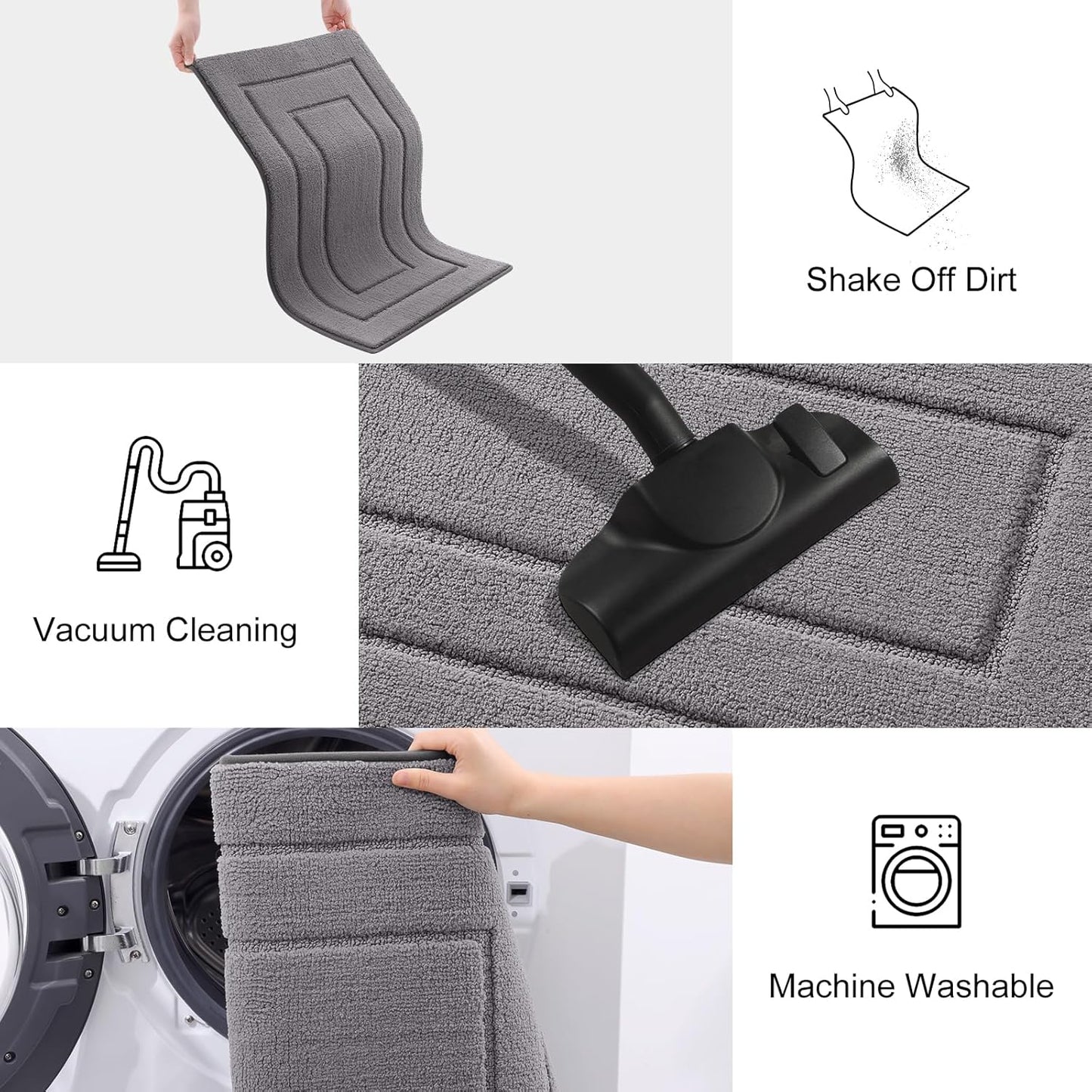 Dog Door Mat for Muddy Paws Indoor Entrance, Absorbs Moisture and Dirt Low-Profile Washable Front Door Mat for Floor Home Entryway (24X16 Inches, Grey)