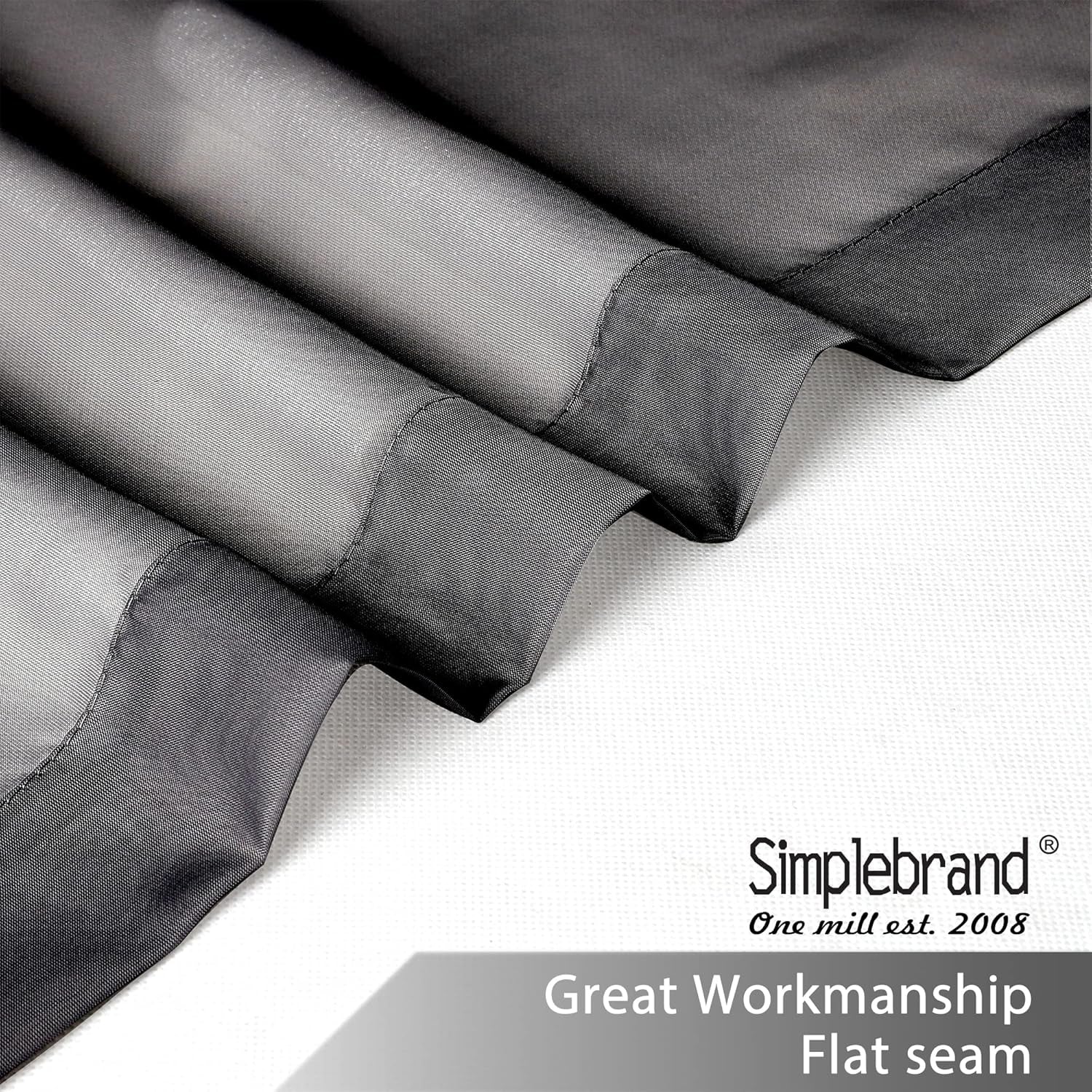 Black Sheer Curtains 63 Inch Length 2 Panels, Rod Pocket Solid Color Window Sheer Curtain Panels, Elegant Curtains & Drapes for Living Room, Bedroom 2 Panels (Black, 42" W X 63" L)