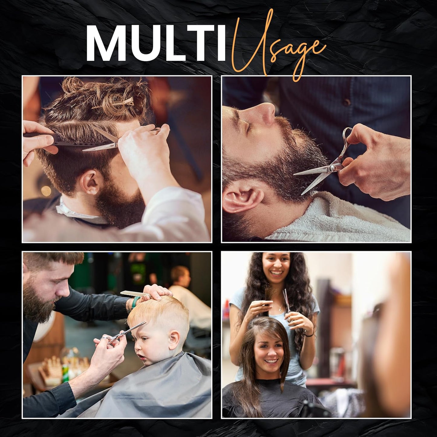 Hair Cutting and Hairdressing Scissors 6.5 Inch, Premium Stainless Steel Shears with Smooth Razor and Sharp Edge Blades for Salons, Men, Women and Kids, Silver