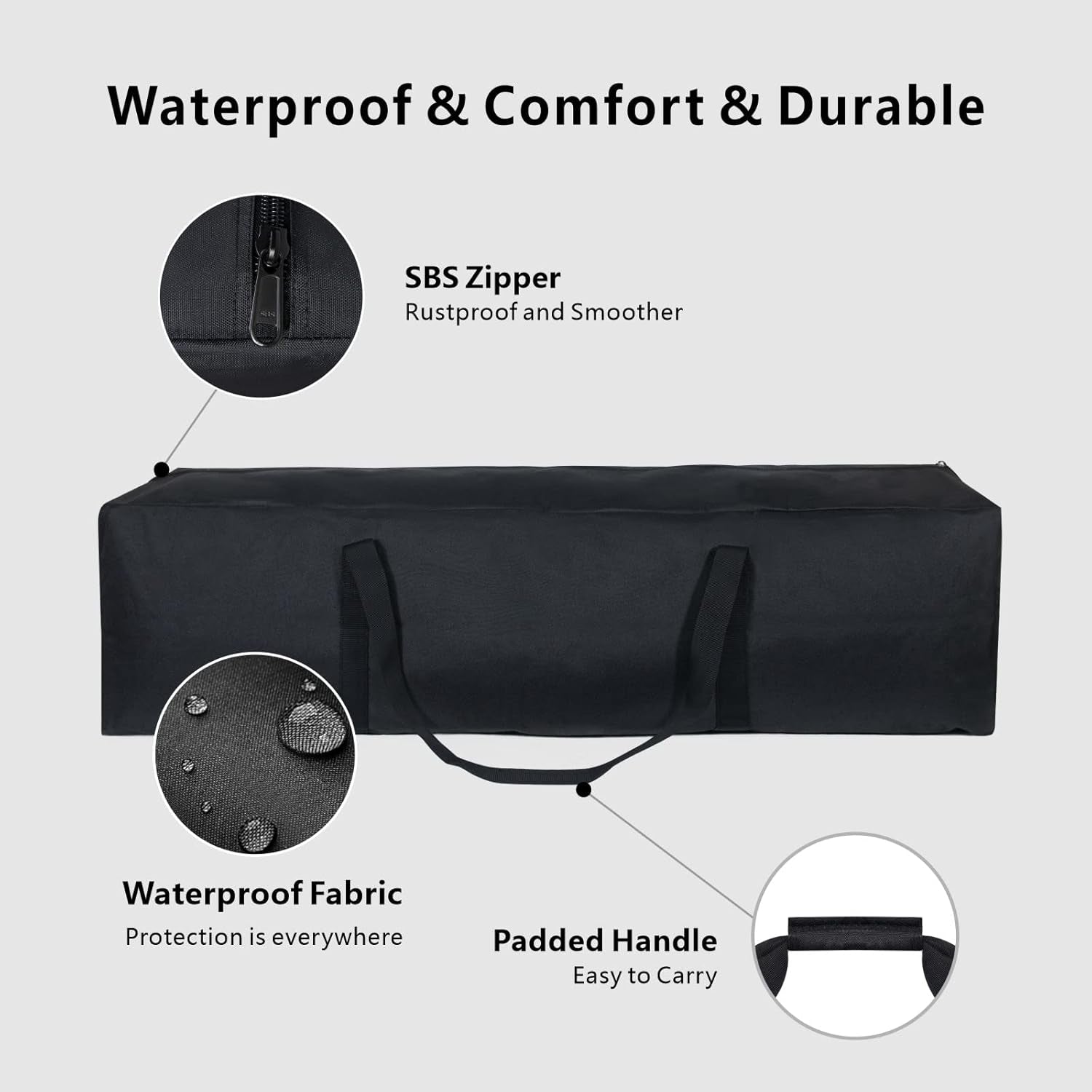 46 Inch Extra Large Zippered Duffel Bag for Travel Camping Sports Equipment Storage, Waterproof Foldable Luggage Bag with Padded Handles