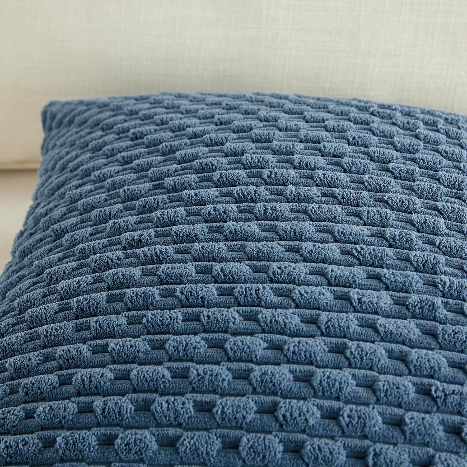 2 Packs Dusty Blue Decorative Throw Pillow Covers 12X20 Inch for Couch Bed Sofa, Modern Farmhouse Boho Home Decor, Soft Cute Plush Corduroy Cushion Case 30X50 CM