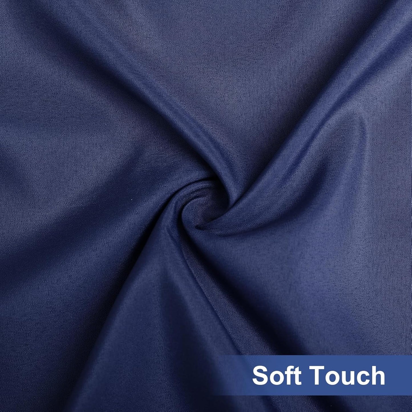 Rectangle Table Cloth Cover, Waterproof Polyester Elastic Fitted Tablecloth, Fits for 6 Foot Folding Tables, Washable Table Protector for Picnic, Camping, Outdoor (Navy Blue, 30" X 72")