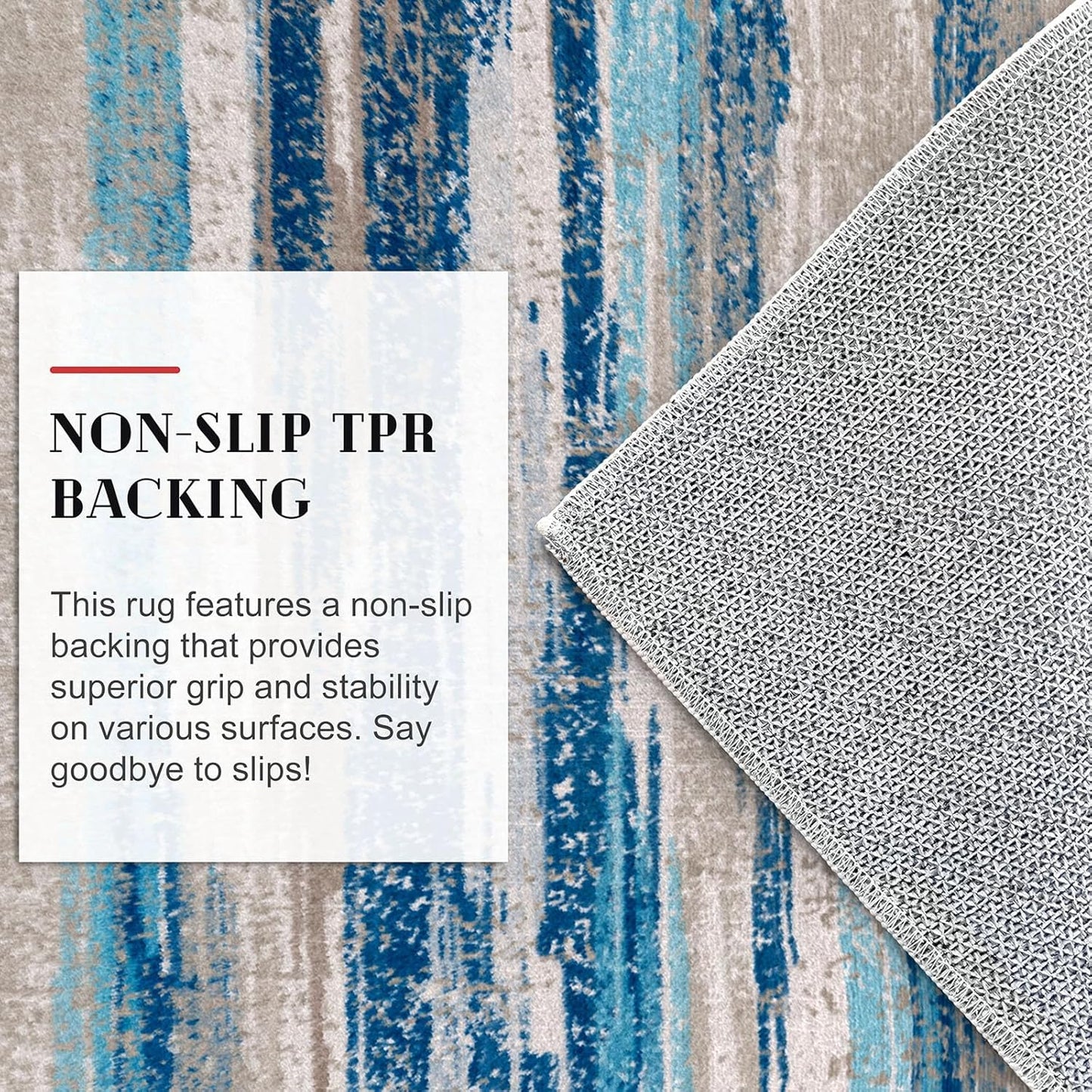 Modern Abstract Entryway Rug Indoor 2X3 Washable Rug Non-Slip Soft Small Area Rug Blue Kitchen Mats Thin Print Faux Wool Floor Carpet Throw Rugs for Entrance Bedroom Office Home Decor