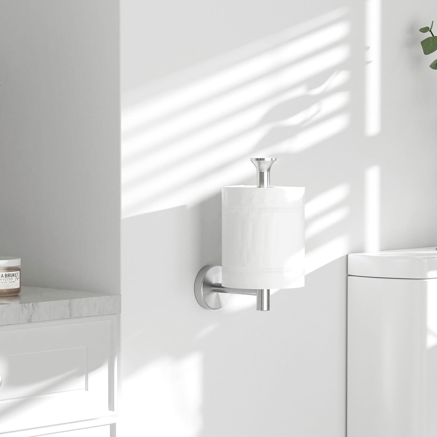 Toilet Paper Holder Silver Wall Mount Stainless Steel for Bathroom Kitchen Brushed Nickel