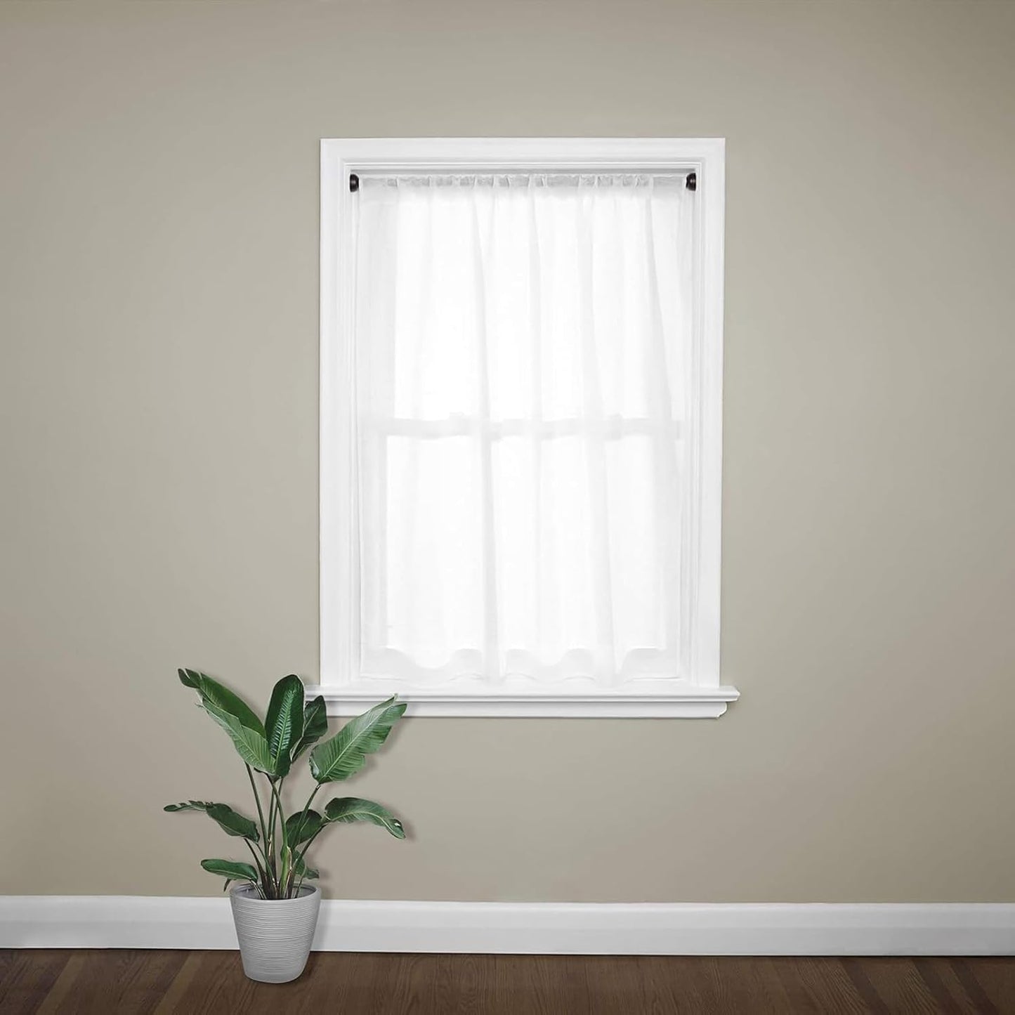 2 Pack Spring Tension Rod, 1/2-Inch Decorative Tension Drapery Rod for Window, Nickle, (17-26 Inches)