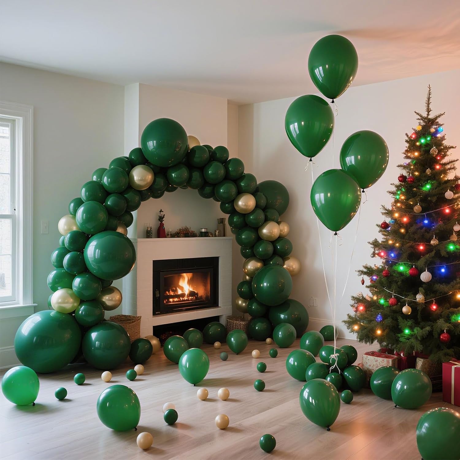 Green Balloons 145 Pcs Dark Green Safari Party Decorations Different Sizes of 18 12 10 5 Inch Emerald Green Balloons for Balloon Garland Balloon Arch as Wedding Birthday Party Decorations