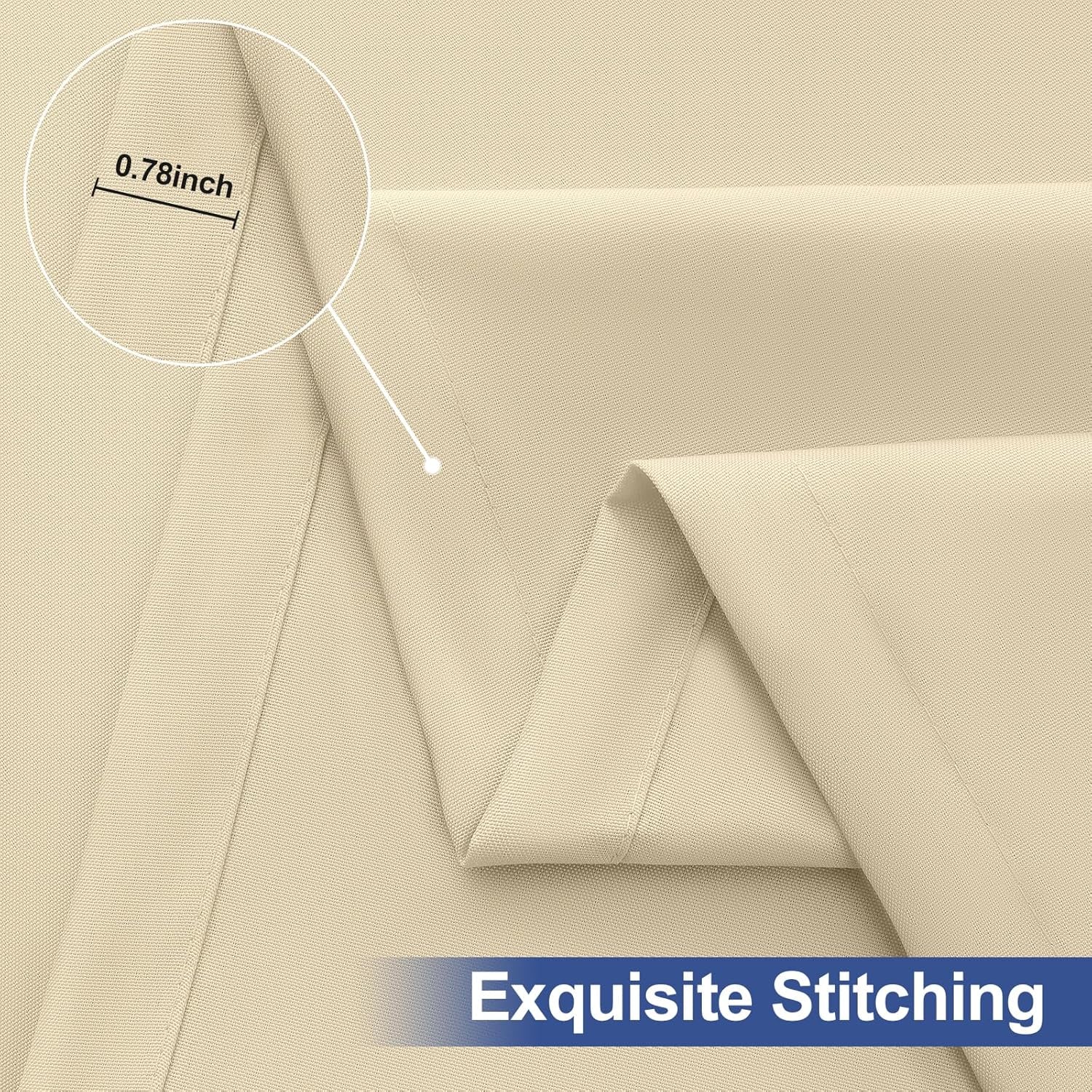 2 Pack Rectangle Table Cloth, Elastic Fitted Fabric Tablecloth Fits for 4 Foot Folding Tables, Washable Table Cover for Picnic, Camping, Indoor & Outdoor (Champagne, 24" X 48")