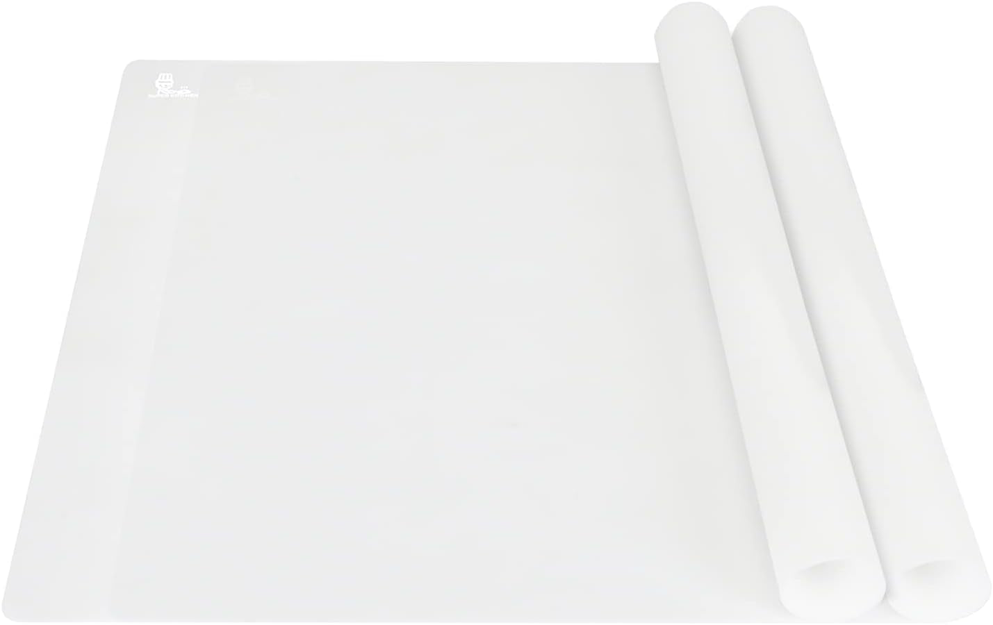 Thick Silicone Counter Mat Large Set of 2, Heat Resistant Pad for Kitchen Table/Countertop Protector/Non Stick Pastry Baking Placemats, Silicone Mat for Crafts Kids (20×28, Translucent)