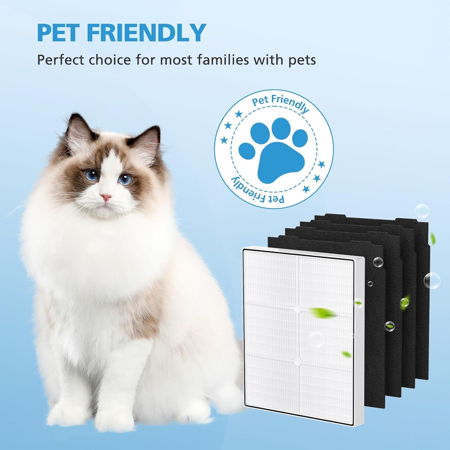 Replacement Filter Set for Whirlpool Whispure Air Purifiers AP450 and AP510 - Includes 1 HEPA Filter and 4 Carbon Filters (Compatible with Models 1183054K, 8171434K, AP45030K, AP51030K, WP500, WP1000)