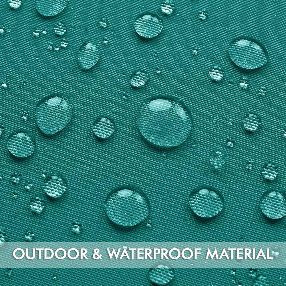 Set of Two Waterproof Farmhouse Decorative Throw Pillow Covers in Dark Teal, 18x18 Inches, Ideal for Patio, Tent, Bed, Sofa, and Living Room