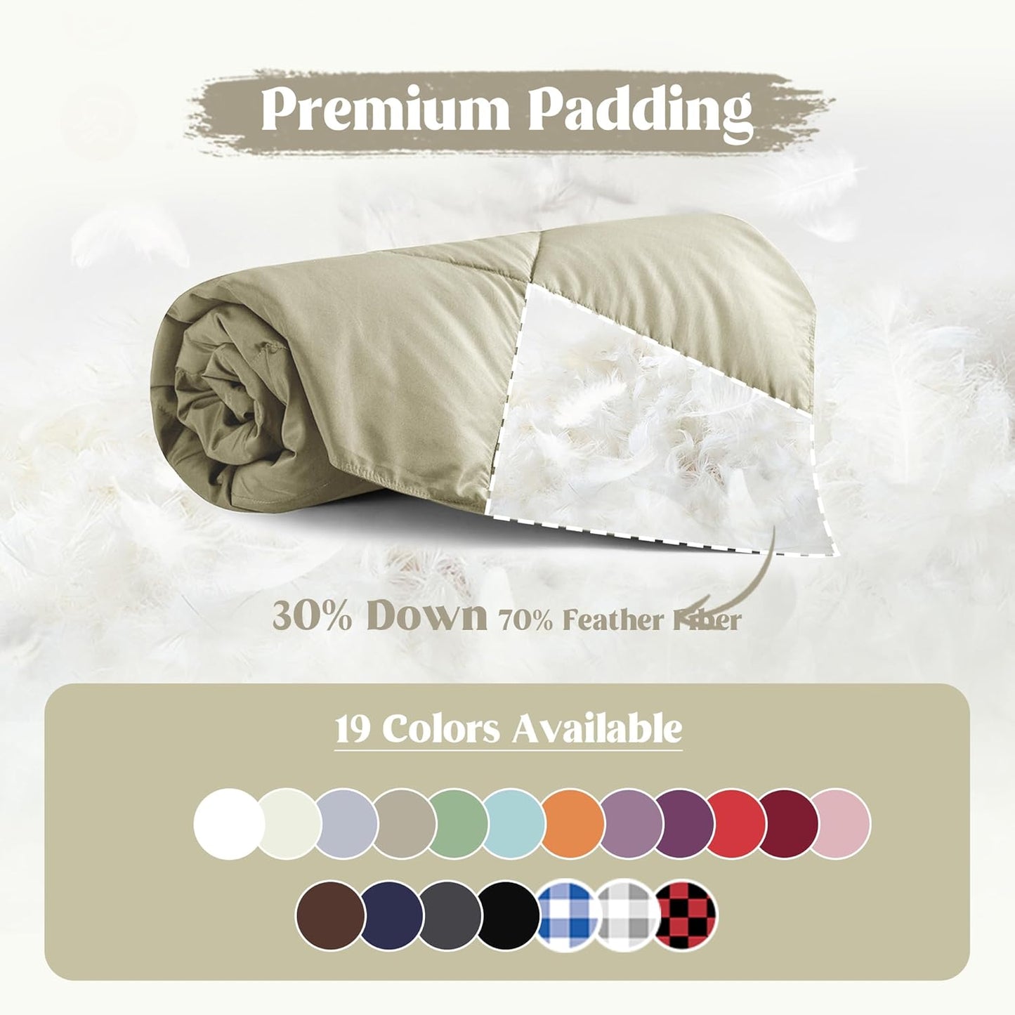 ® Soft Feather down Throw Blanket Lightweight Packable Couch Throw for Indoor and Outdoor Use, 50"X70", Beige