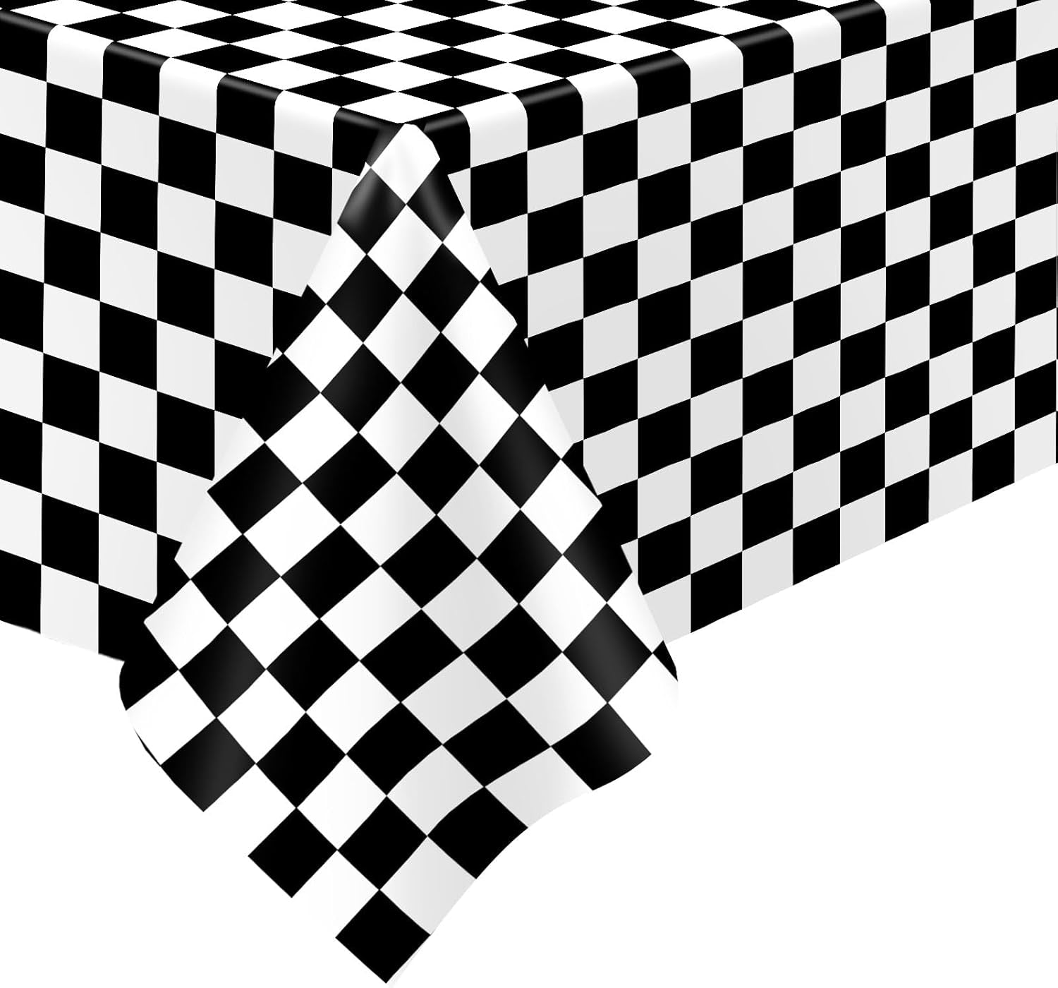 2 Pack Checkered Tablecloth, 54 X 108 Inches Black and White Gingham Tablecloths Plastic Table Cloth Disposable Picnic Tablecovers for Rectangle Table