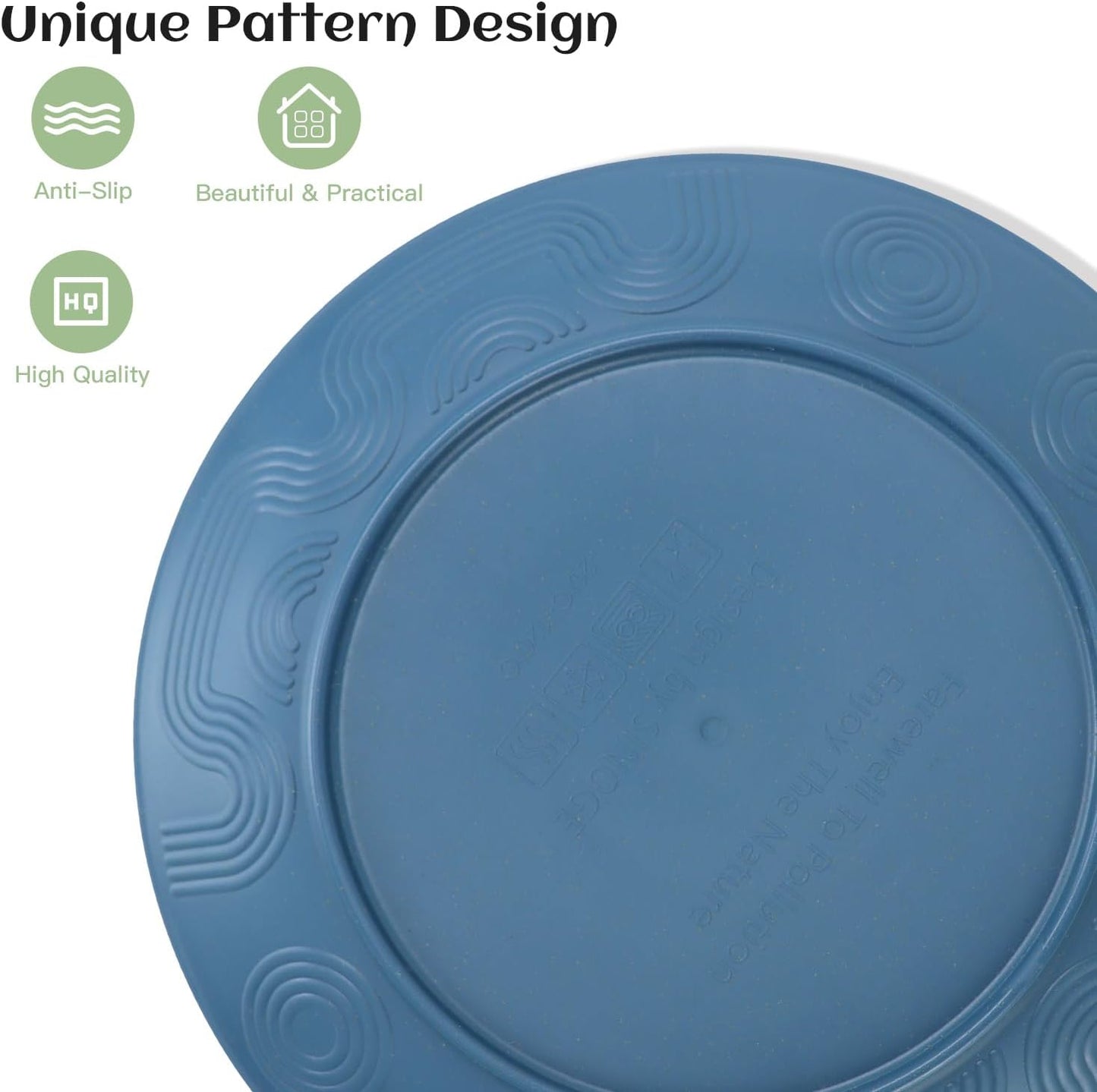 40-Piece Durable Plastic Wheat Straw Dinnerware Set - Multi-Color, Service for 8 with Plates, Bowls, Cups, and Appetizer Plates - Ideal for Outdoor Camping