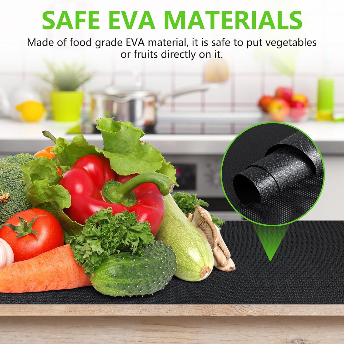 Shelf Liners for Kitchen Cabinets Non Adhesive Drawer Liner for Bathroom Waterproof Refrigerator Liners for Shelves Fridge Plastic Mats Cabinet Cupboard Liner Black 11.8 X 59 Inches