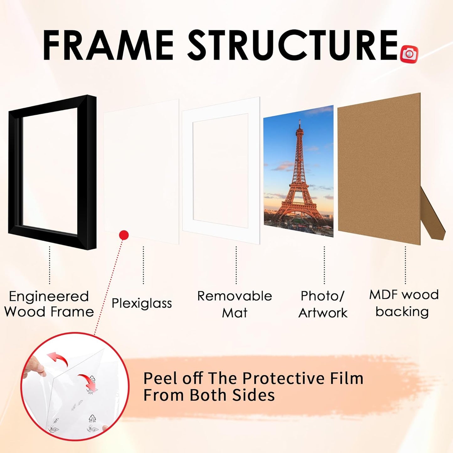 10 Pack Picture Frames Collage Wall Decor for Mounting or Tabletop Display, Gallery Wall Frame Set with Two 8X10 Black Frames, Four 5X7 Frames and Four 4X6 Frames, Multi-Pack Photo Frame Set