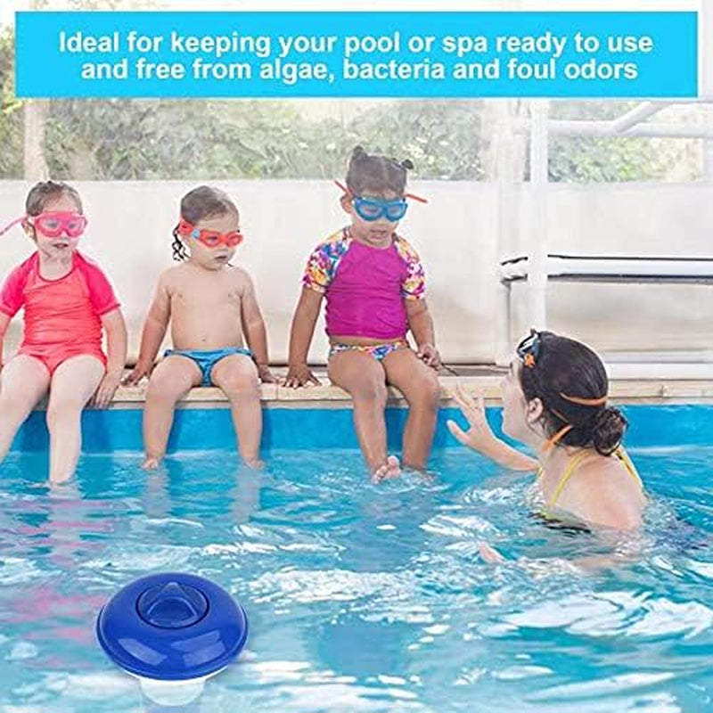 Premium Hot Tub/Spa/Pool Chlorine Floater Chlorinator/Bromine Floater, Chemical Floating Dispenser for Pools, 1.5 Inch Tablet Holder Automatic Tablets Floaters Blue with White 4.92*4.92*5.2Inch