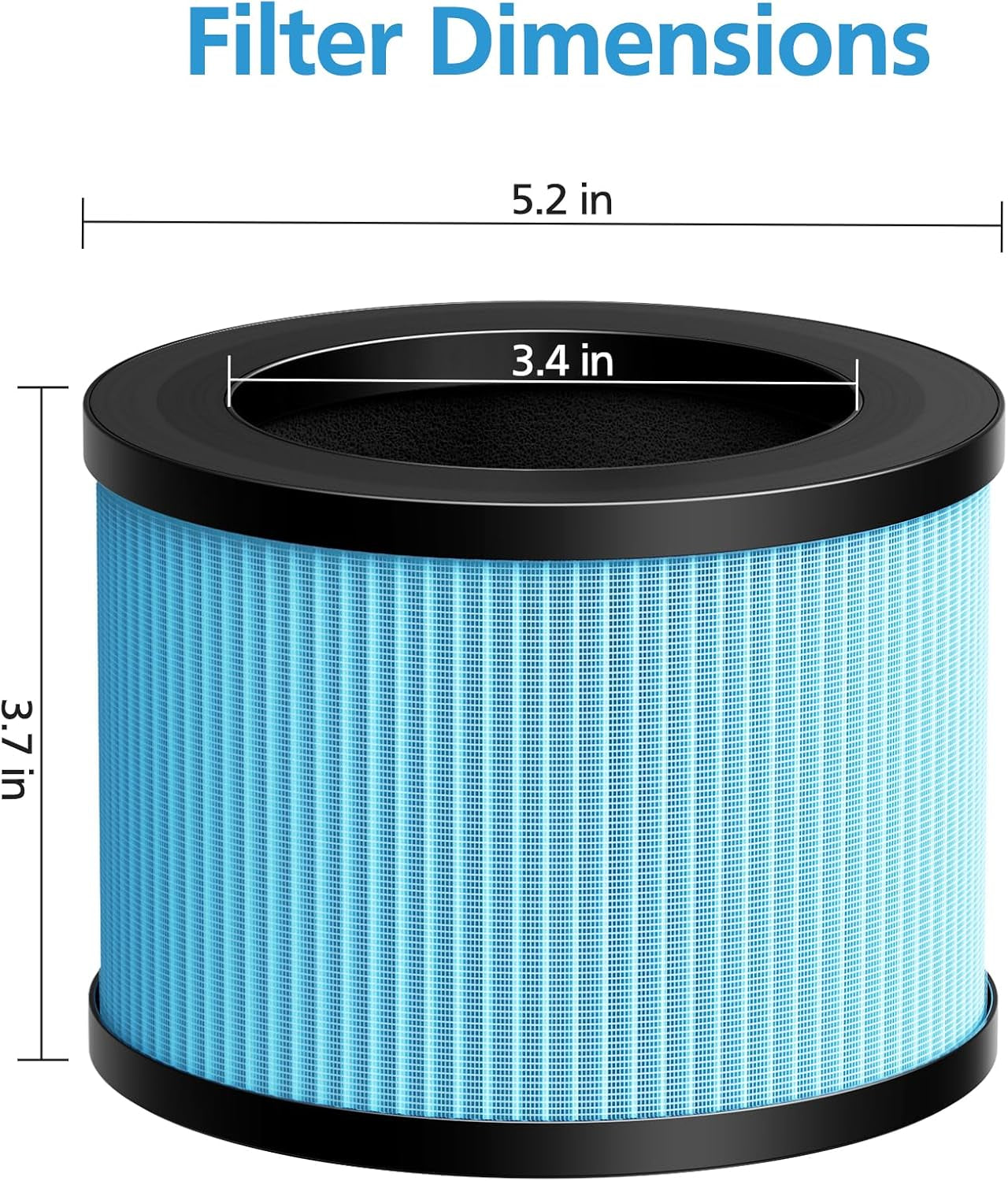 2 Pack MK-01 MK-06 TZ-K1 True HEPA Replacement Filter Compatible with MK-01 MK-06, Tolife TZ-K1, POMORON MJ001H, EPI081/EP1081 and Intelabe EPI080/EP1080 Air Purifier