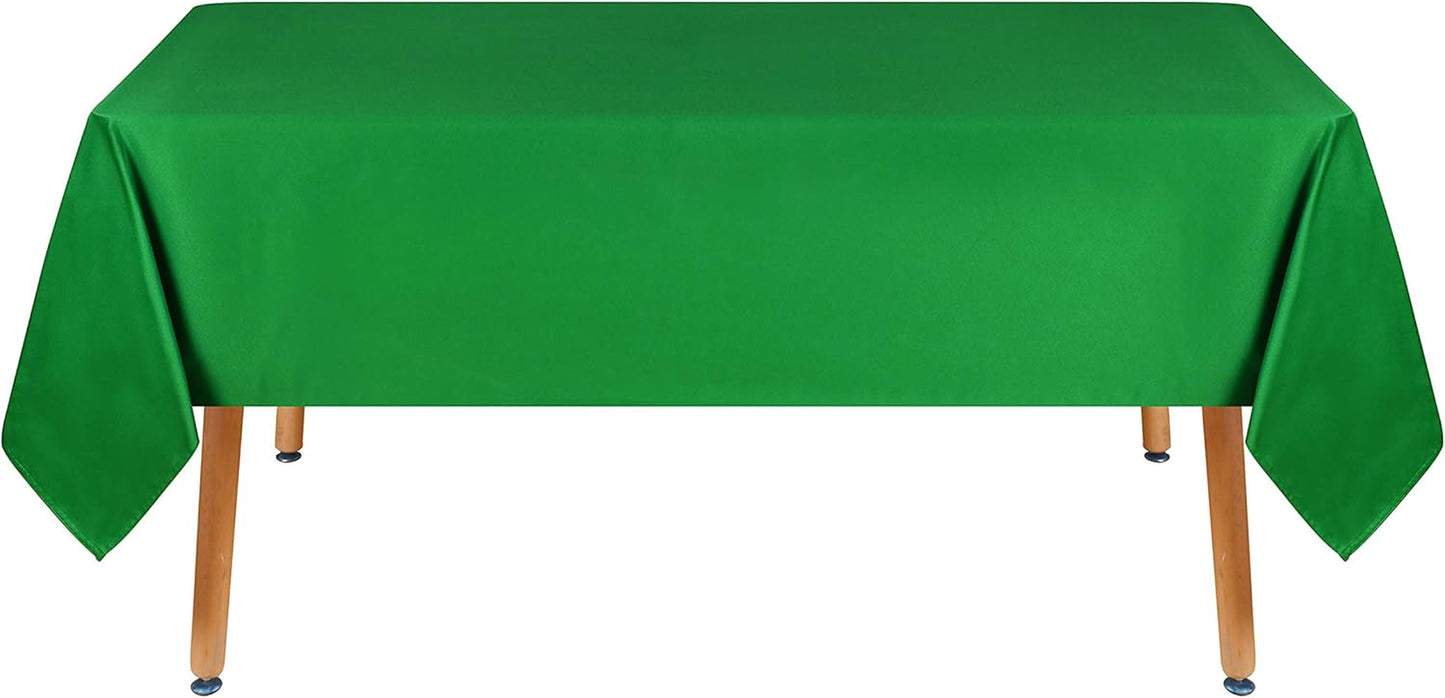 210GSM Square Green Table Cloth, Christmas Decorations Waterproof Tablecloth, Table Cover Protector for Holiday Party Use (Green,60 X 60 Inch)