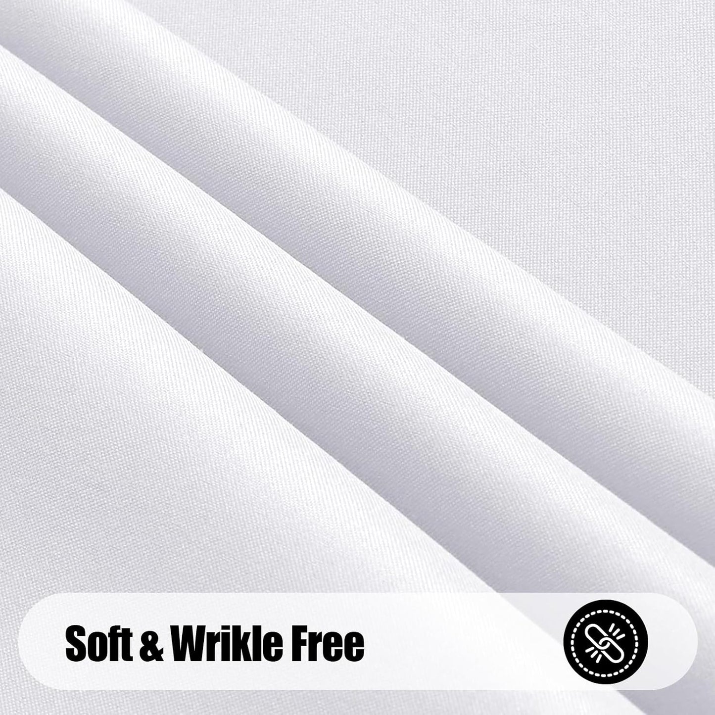 Rectangle Table Cloth, Waterproof Anti-Scratch Polyester Tablecloth, Decorative Washable Fabric Table Cover for Dining, Buffet, Parties and Outdoor, 60X84, White