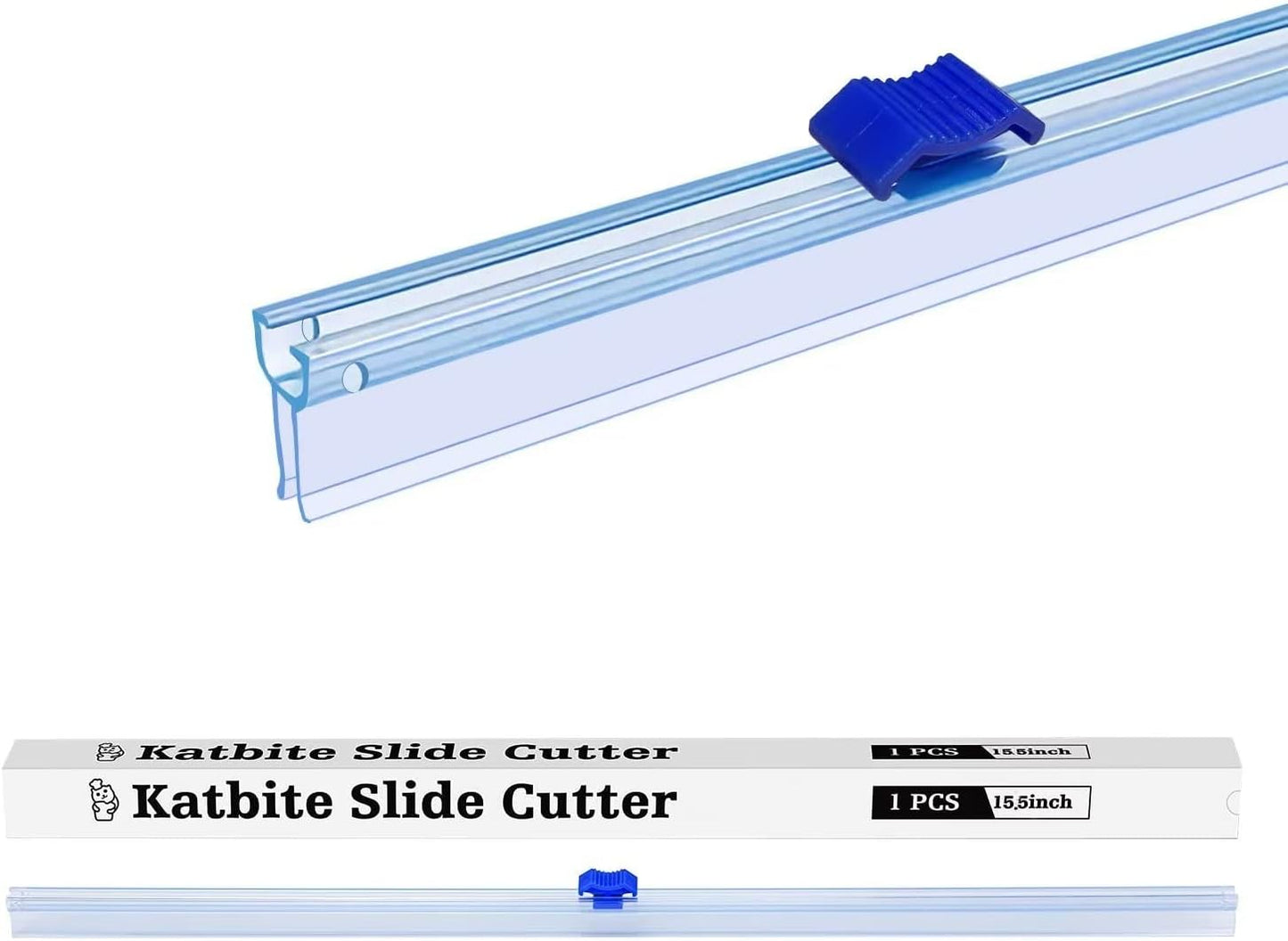 Slide Cutter 15.5 Inch for 15.5 Inches Plastic Food Wrap, Two Way Sliding Cutter for Aluminum Foil Parchment Paper Baking Paper Kitchen