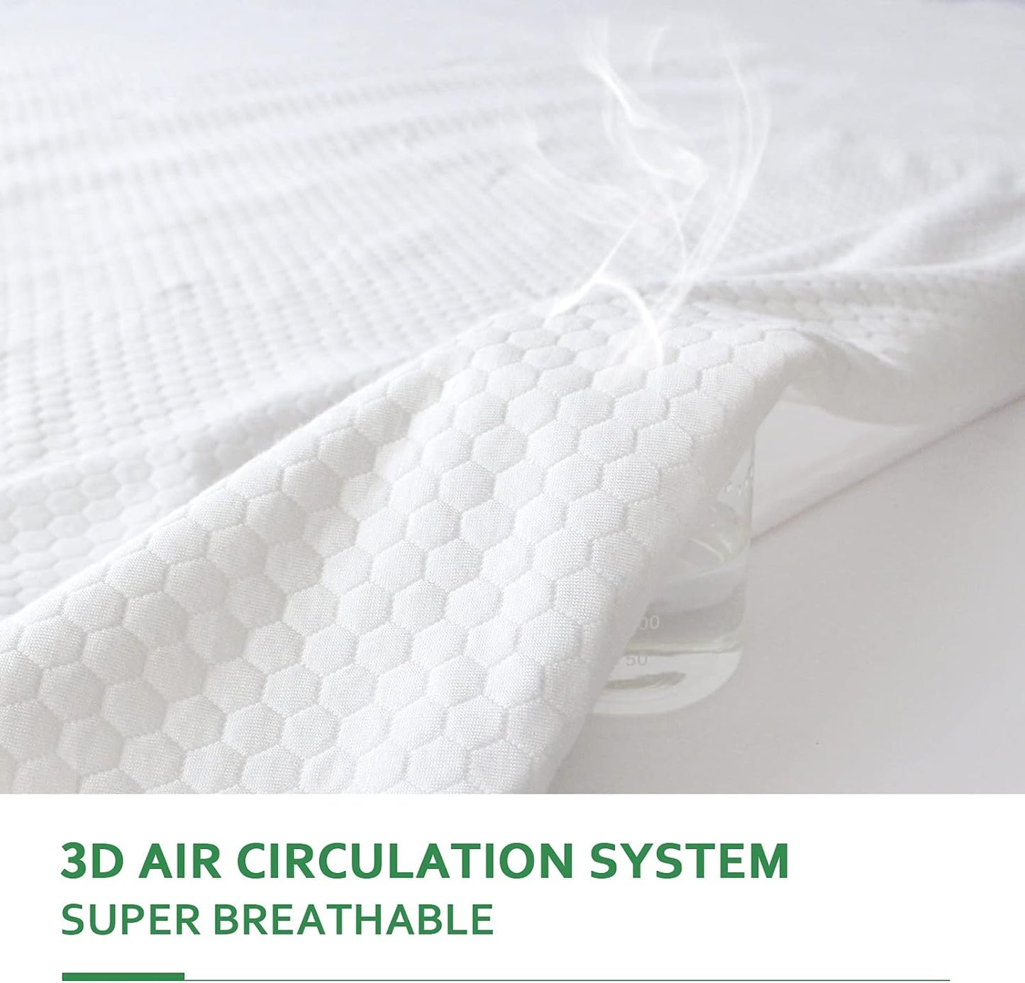 Twin Mattress Protector Waterproof Cooling Twin Size Mattress Cover Pad for Kids, Viscose 3D Air Breathable Fabric, Noiseless, Fitted 8-14 Inch Deep Pocket