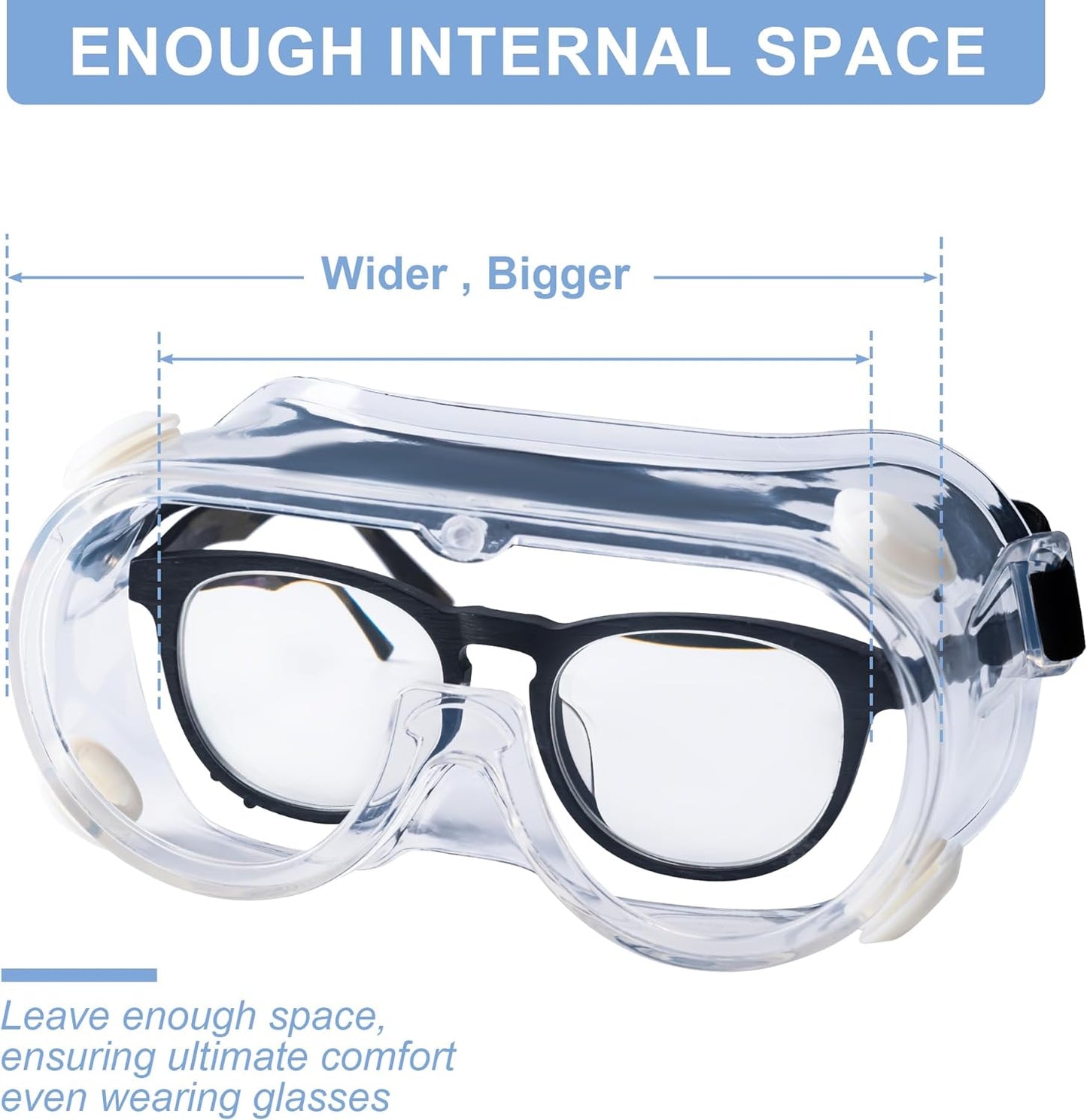 2-Pack Professional Anti-Fog Safety Goggles for Laboratory, Construction, and Industrial Use