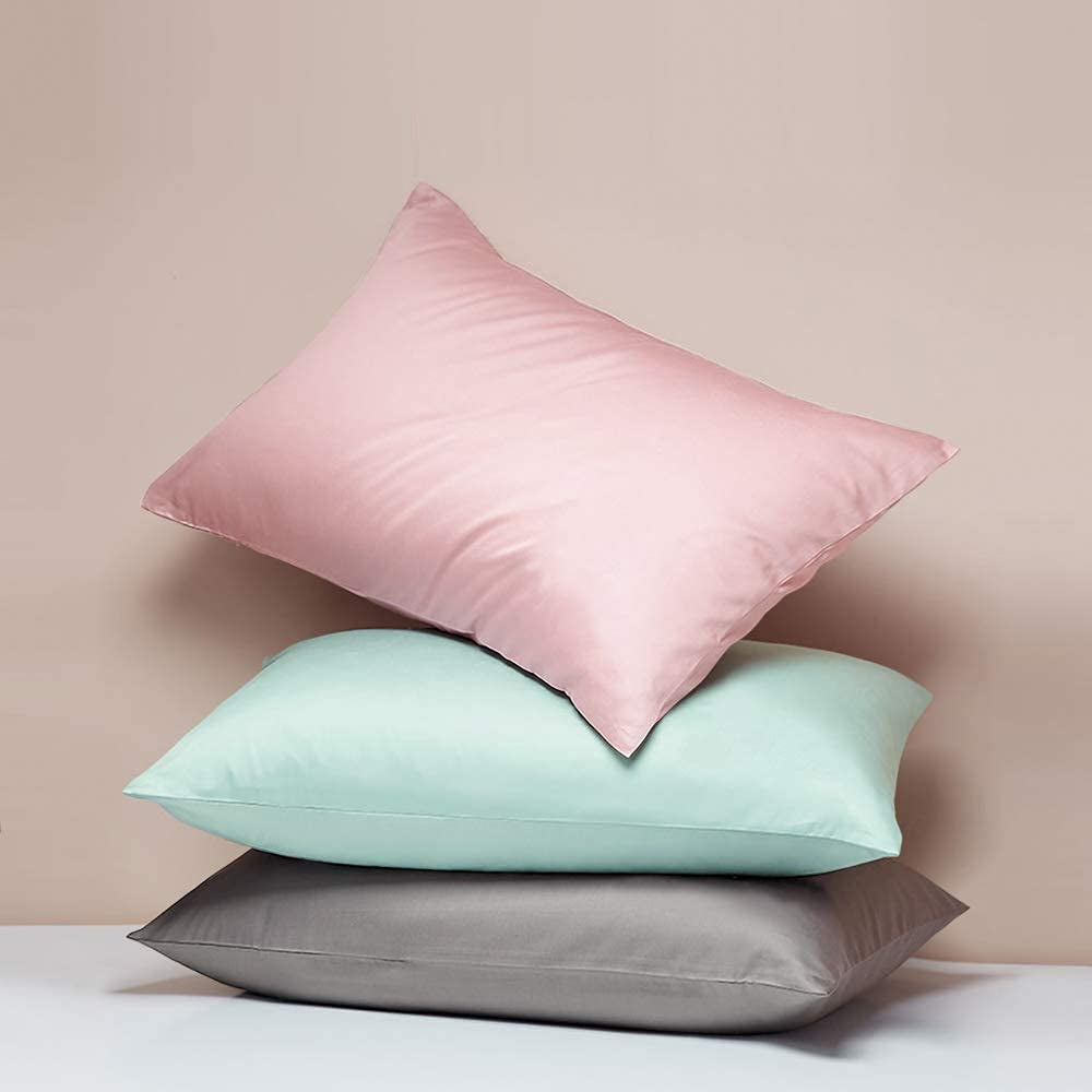 2 Pack Zippered Satin Toddler Pillowcases, 13X18 Inches, Luxury and Silky Soft Travel Zip Pillow Cases for Boys and Girls, Pink