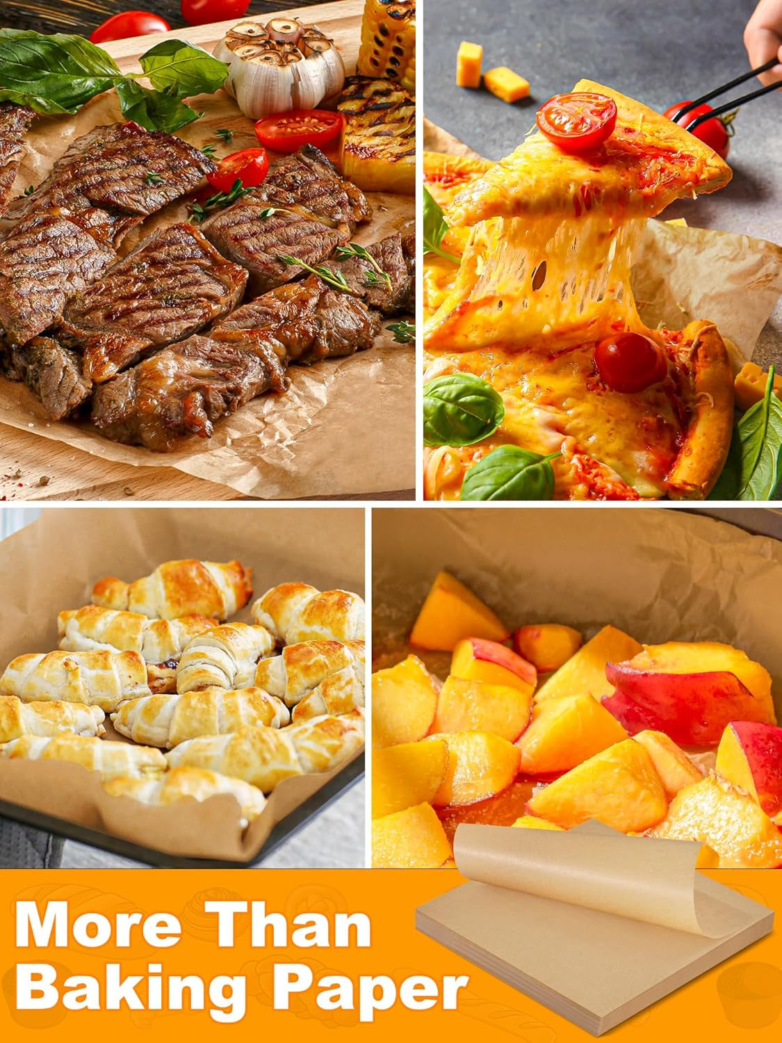 4X4 Inch Parchment Paper Sheets, 200Pcs Unbleached Parchment Paper for Baking, Non-Stick Precut Square Baking Paper, for Wrapping Candy Seprating Cup Cake Cookie and More