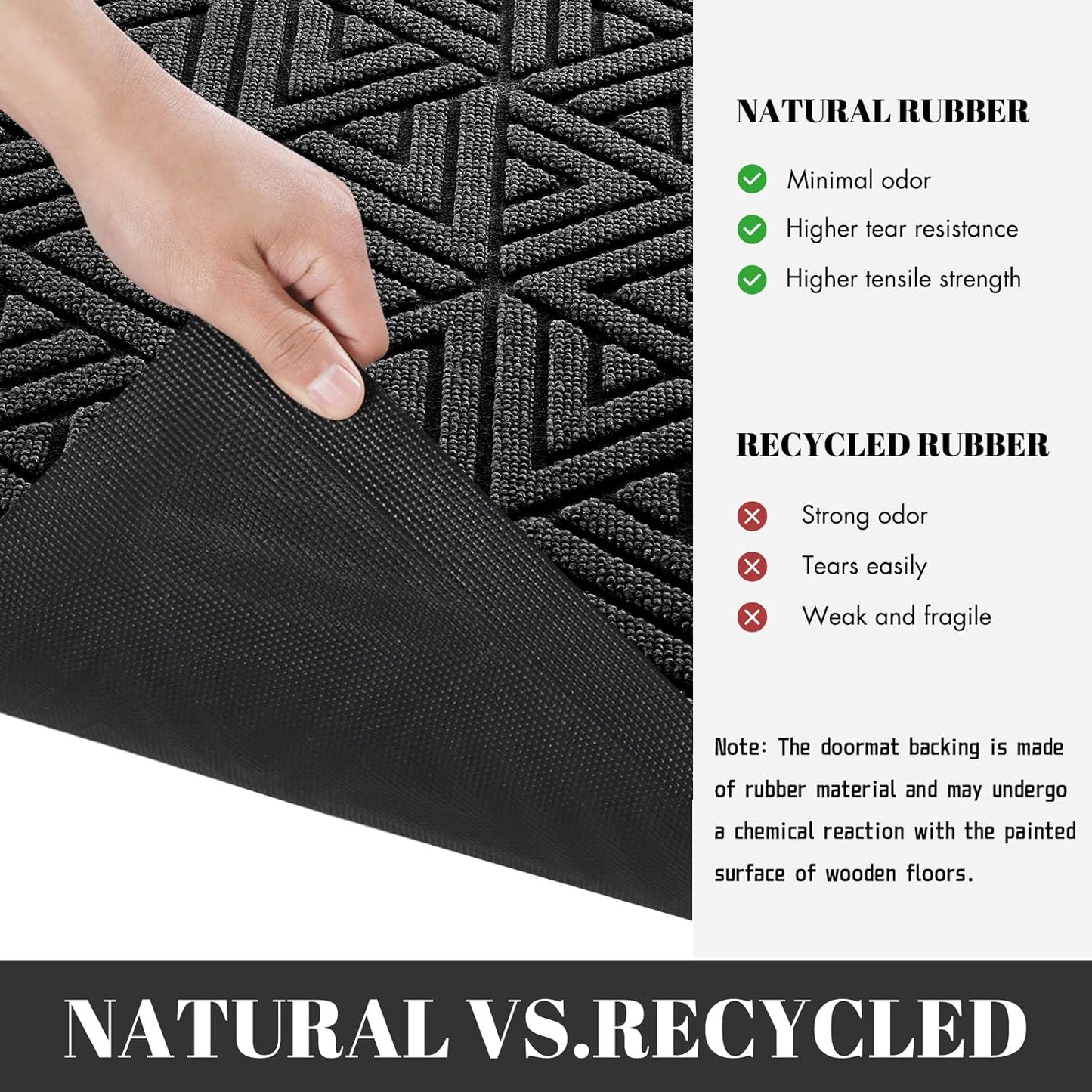 Outdoor Mats for Front Door, Waterproof All-Weather Door Mat outside Entrance, Heavy Duty Non-Slip Welcome Mat, Garage and Patio Indoor Entryway Doormat, Easy Clean, Black
