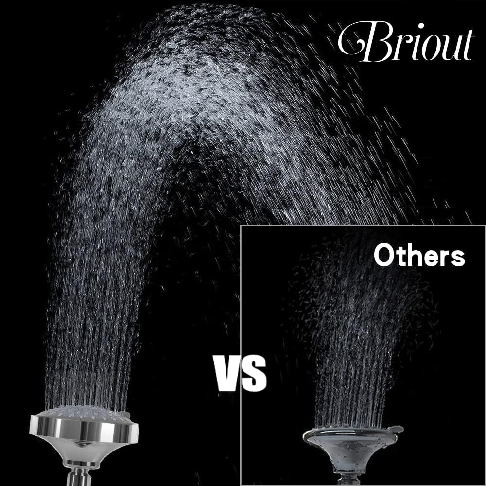 High-Pressure 4.1-Inch Shower Head with 5 Settings for a Luxurious Shower Experience, Chrome Finish