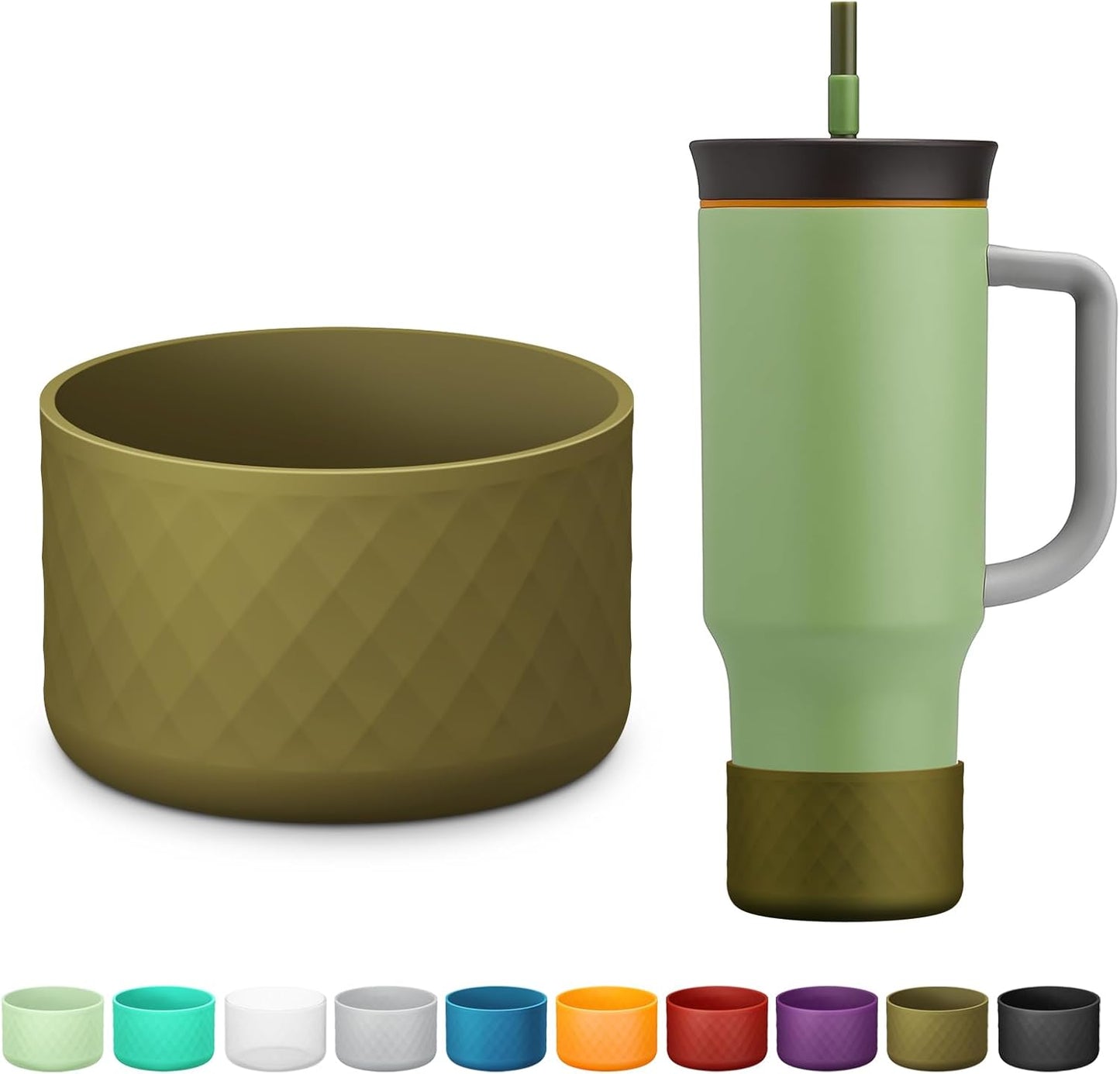 Silicone Boot for Owala 40 Oz Tumbler with Handle, Anti-Slip Protective Sleeve for Stainless Steel Triple Layer Insulated Travel Tumbler Accessories