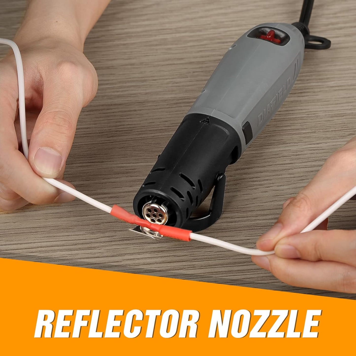 Mini Heat Gun, 2 Temp Setting 302℉-842℉ Fast Heat Hot Air Gun Tool with Reflector Nozzle and 5.9Ft Cable Overload Protection for Epoxy Resin, Craft, Embossing, Shrink Wrapping & DIY