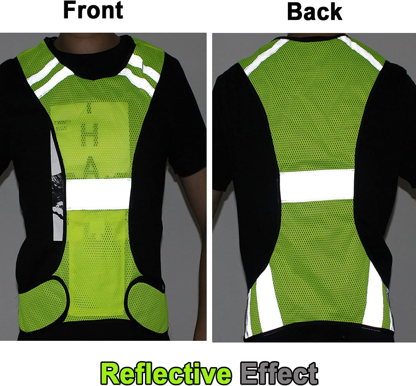Reflective Night Running Vest with Adjustable Strap & Breathable Holes, Ultrathin Lightweight Safety Vest with 360° High Visibility for Running, Jogging, Cycling, Hiking, Walking, Yellow
