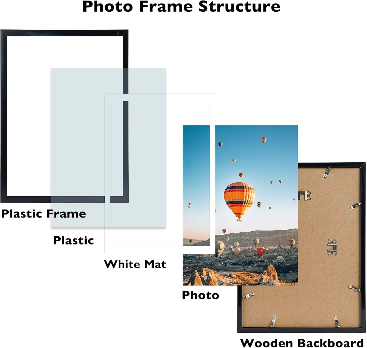 12X16 Black Picture Frame for 30 X 40Cm Diamond Painting Art, Display Photo 12 X 16 or 10 X 14 without Mat, Wall Hanging Large Diamond Painting Frames with Plexiglass