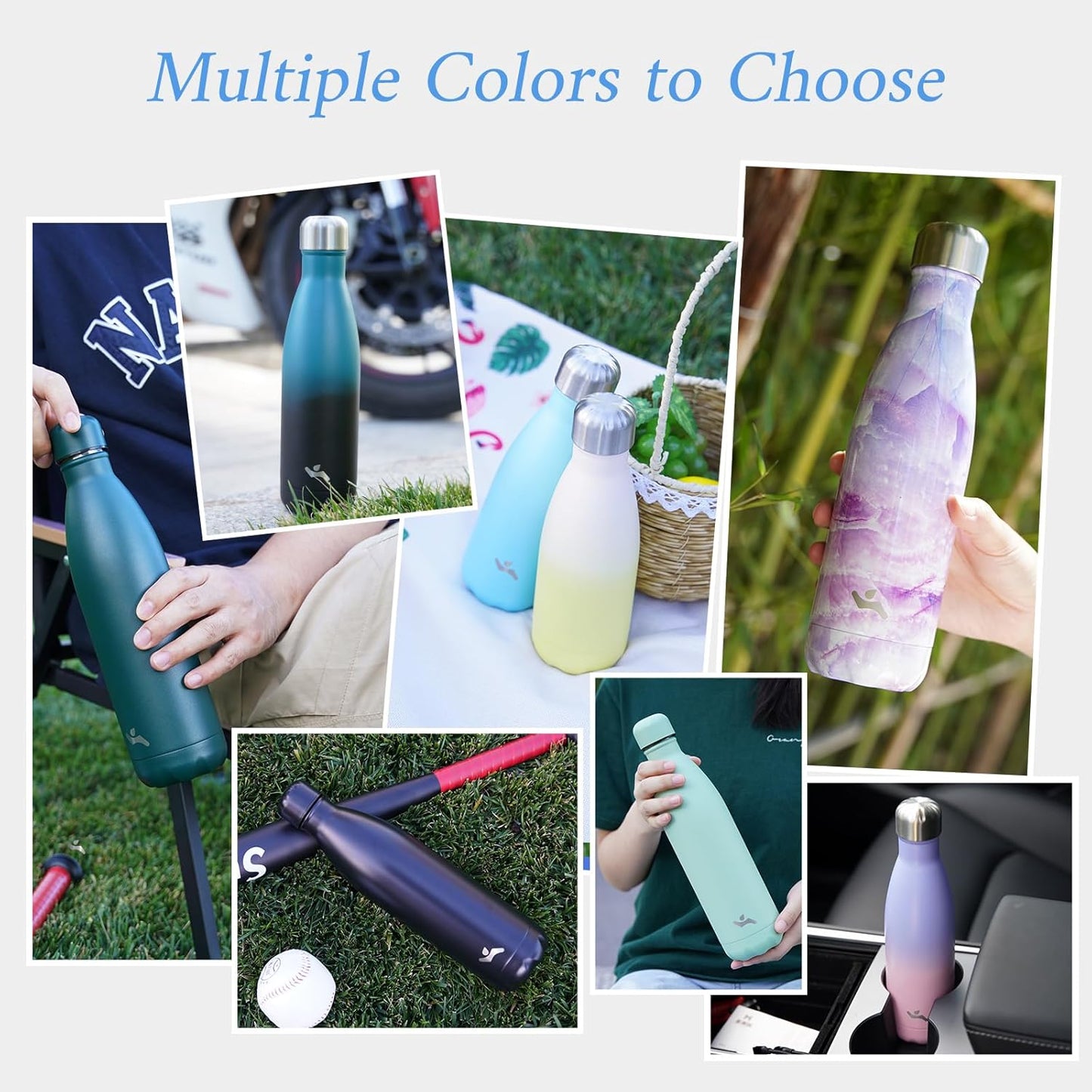 Insulated Water Bottles,17 Oz Double Wall Stainless Steel Vacumm Metal Flask for Sports Travel,Army Green