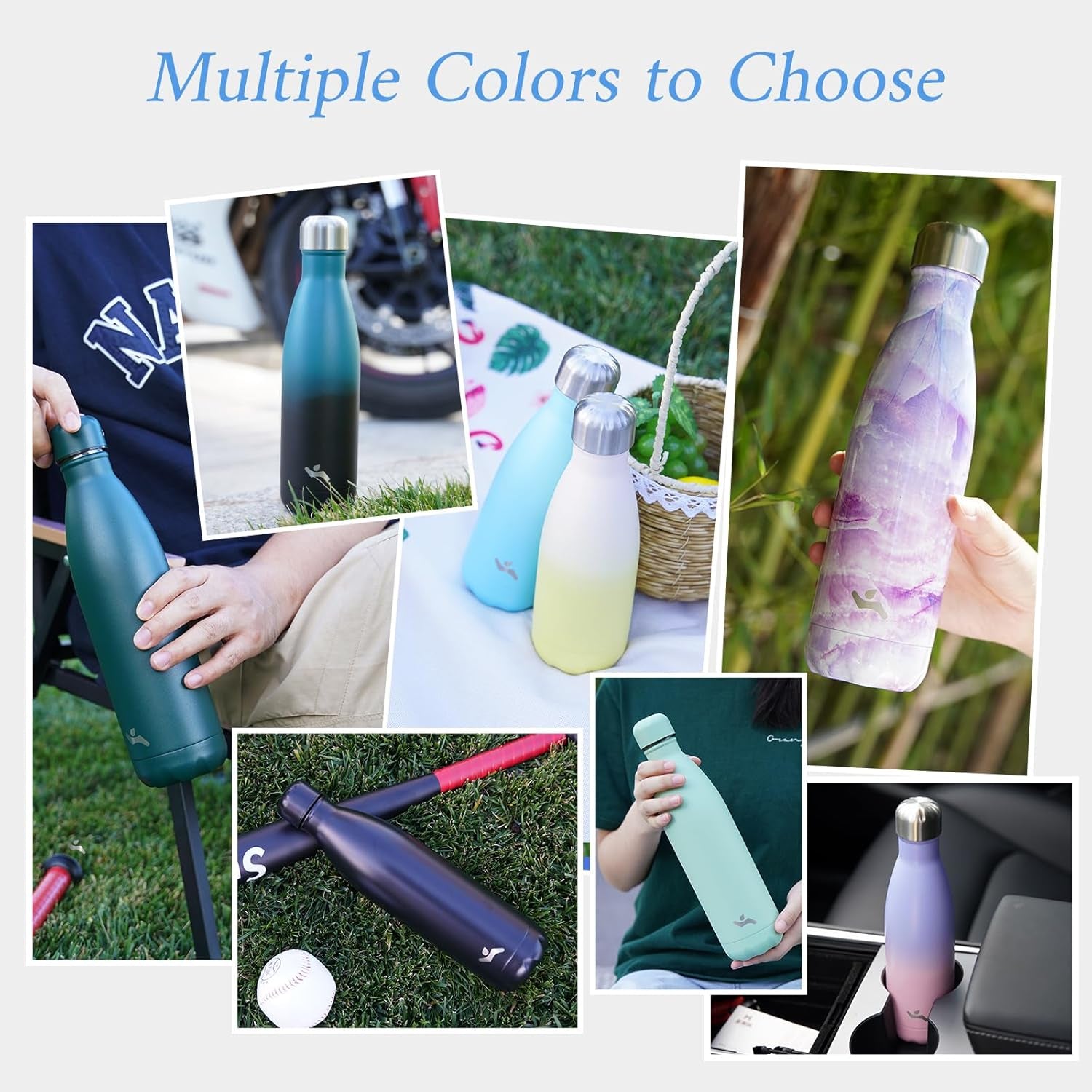 Insulated Water Bottles,17 Oz Double Wall Stainless Steel Vacumm Metal Flask for Sports Travel,Army Green