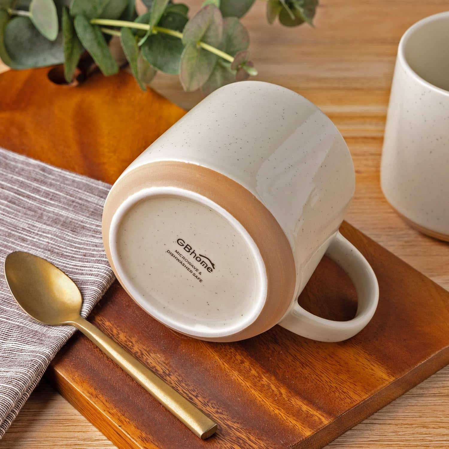 Handmade Ceramic Coffee Mugs Set of 4, 17 Oz with Terracotta Underside - Ideal for Latte, Tea, Beer, and Hot Cocoa, Dishwasher and Microwave Safe