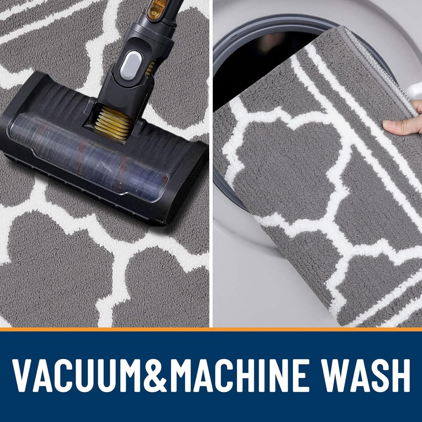 Indoor Door Mat, Dirt-Resistant and Absorbent Doormat, Anti-Slip, Low Profile Floor Mats for inside Entryway, Front, and Back Door Entrance (32X20 Inches, Grey)