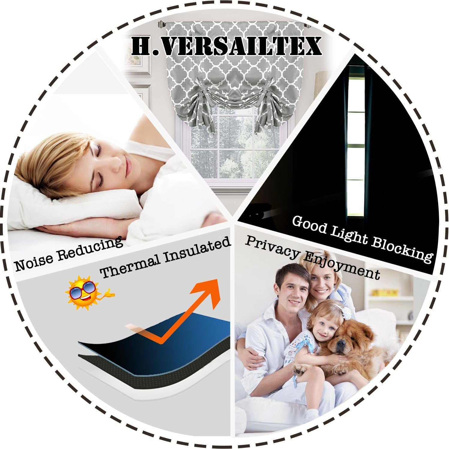 Beautiful Quatrefoil Dove Pattern Thermal Insulated Blackout Tie up Curtains, Rod Pocket Home Fashion Balloon Shade for Small Window, W42 X L63 Inch-Dove(Set of 1)