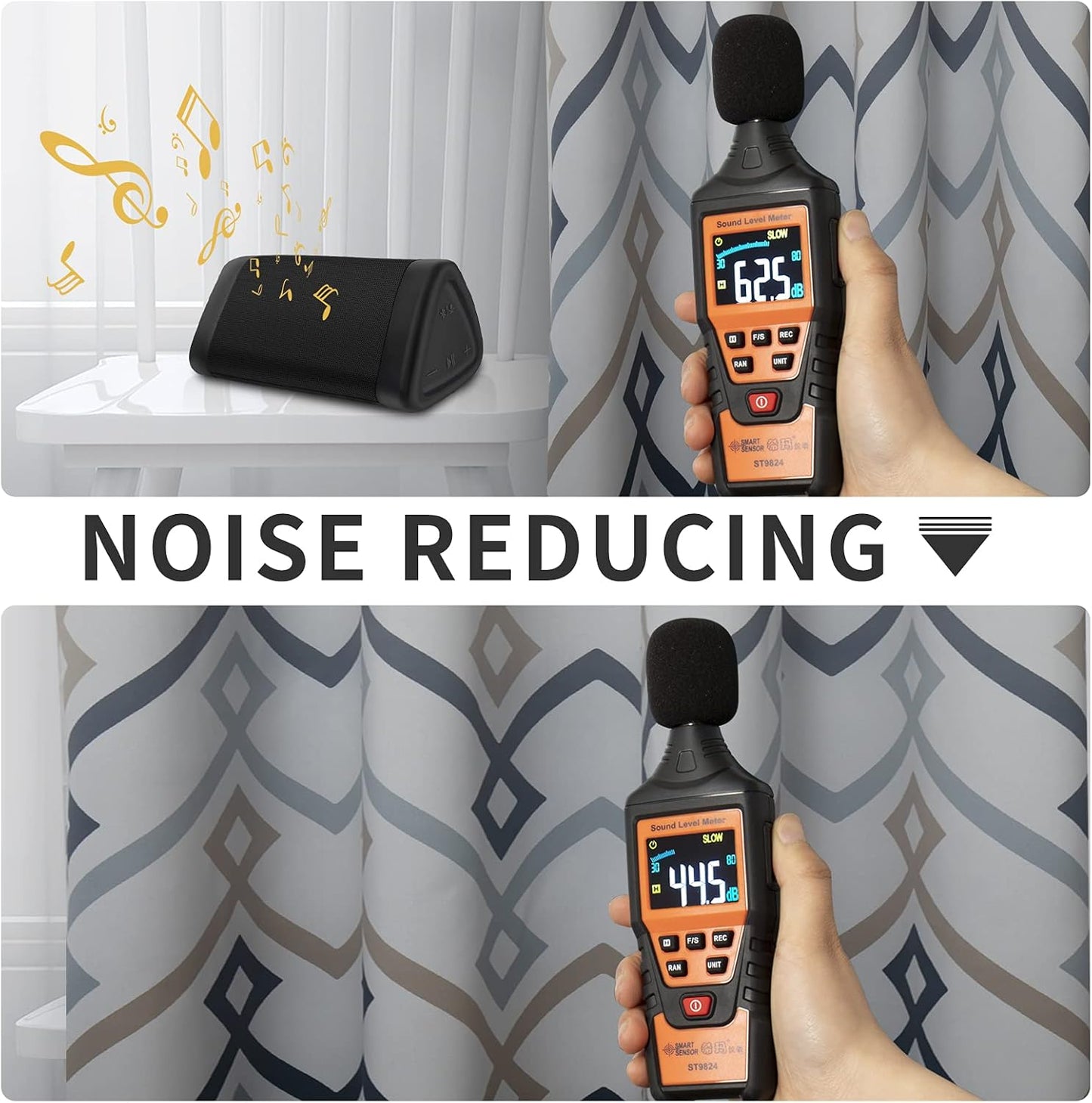 Printed Blackout Curtains for Bedroom, Gradient Line Color Noise Reduction Curtain Drapes, Light Blocking Thermal Insulated Grommet Curtain, 2 Panels, 52 X 96 In, Blue