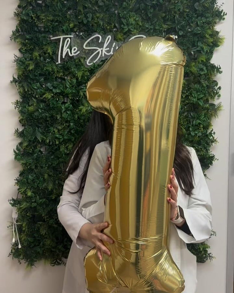 40 Inch Champagne Gold 1 Balloon for First Birthday, Light Gold 1St Number Balloons Birthday Decorations for Girl Kids Toddler Baby, One Giant Number 1 Balloon