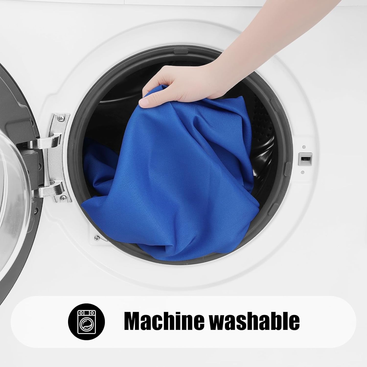 2 Pack Rectangle Picnic Table Cloth, Waterproof Elastic Fitted Tablecloths, Washable Polyester Rectangular Patio Table Cover for Camping, Indoor and Outdoor (Blue, 30"X48")