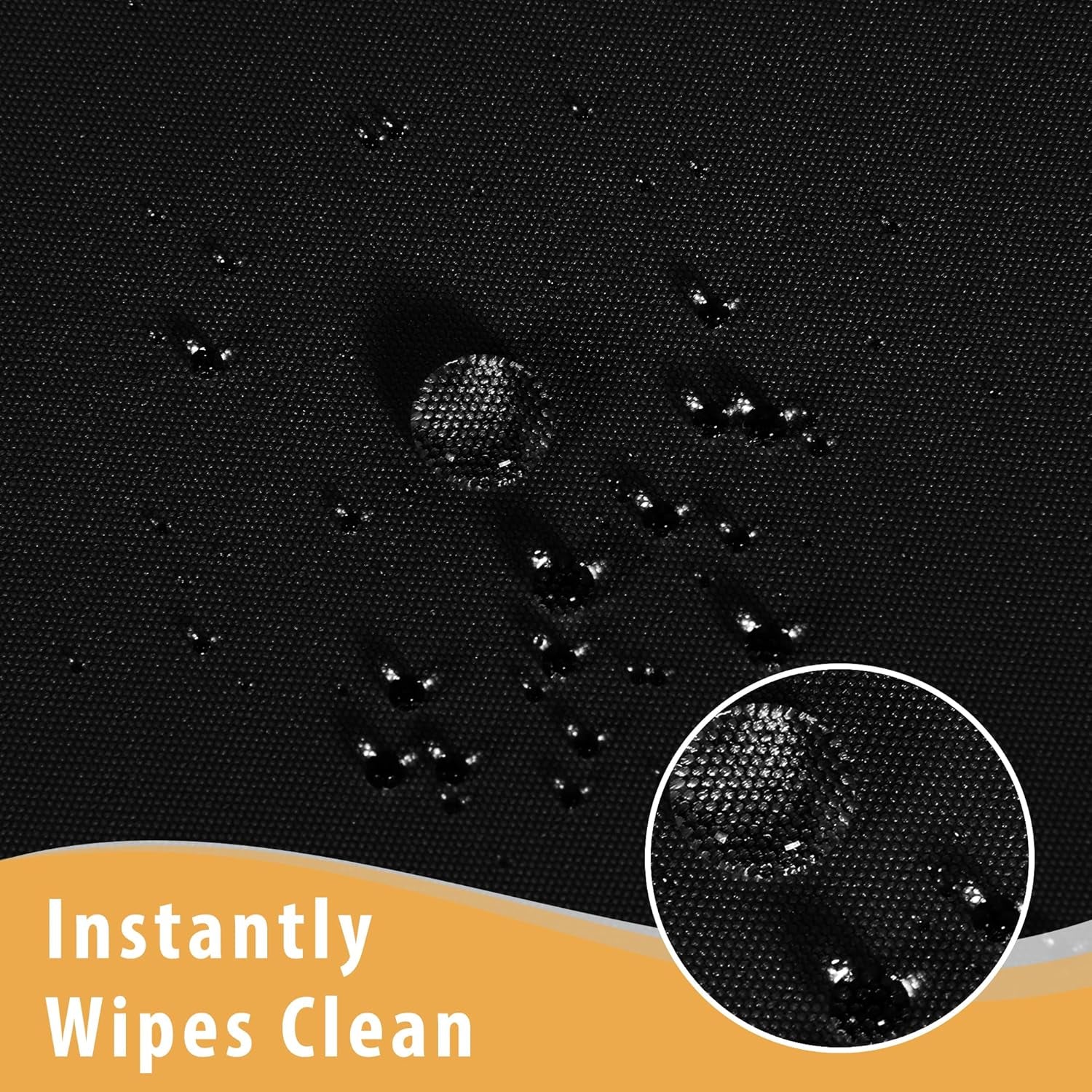 Black Tablecloth Fitted for 6Ft Rectangle Table - Water Resistant Polyester Table Cover for Indoor/Outdoor Use, 72X30 Inches